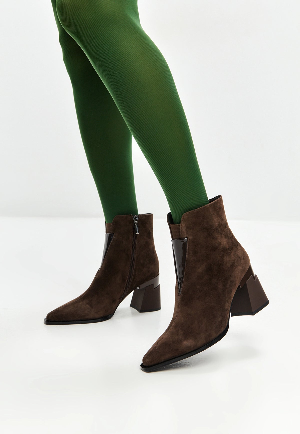 Architect Heel Leather Ankle Boot - Brown