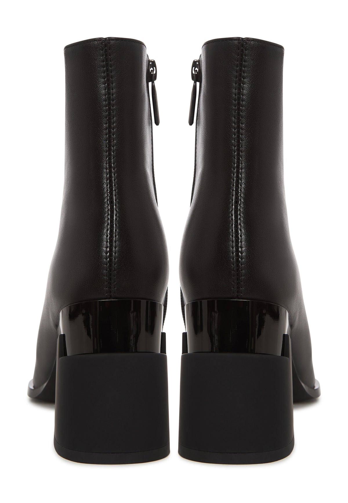 Architect Heel Leather Ankle Boot - Black