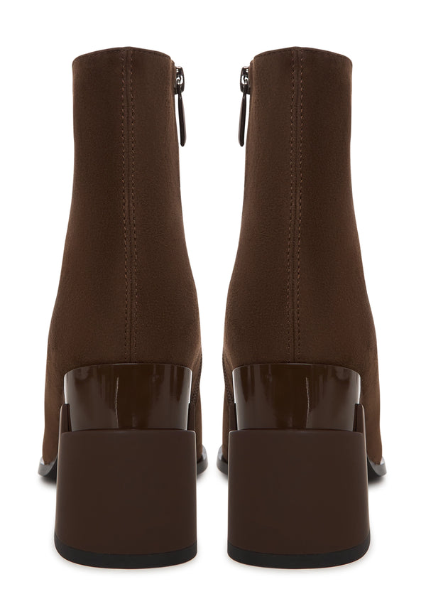 Architect Heel Leather Ankle Boot - Brown
