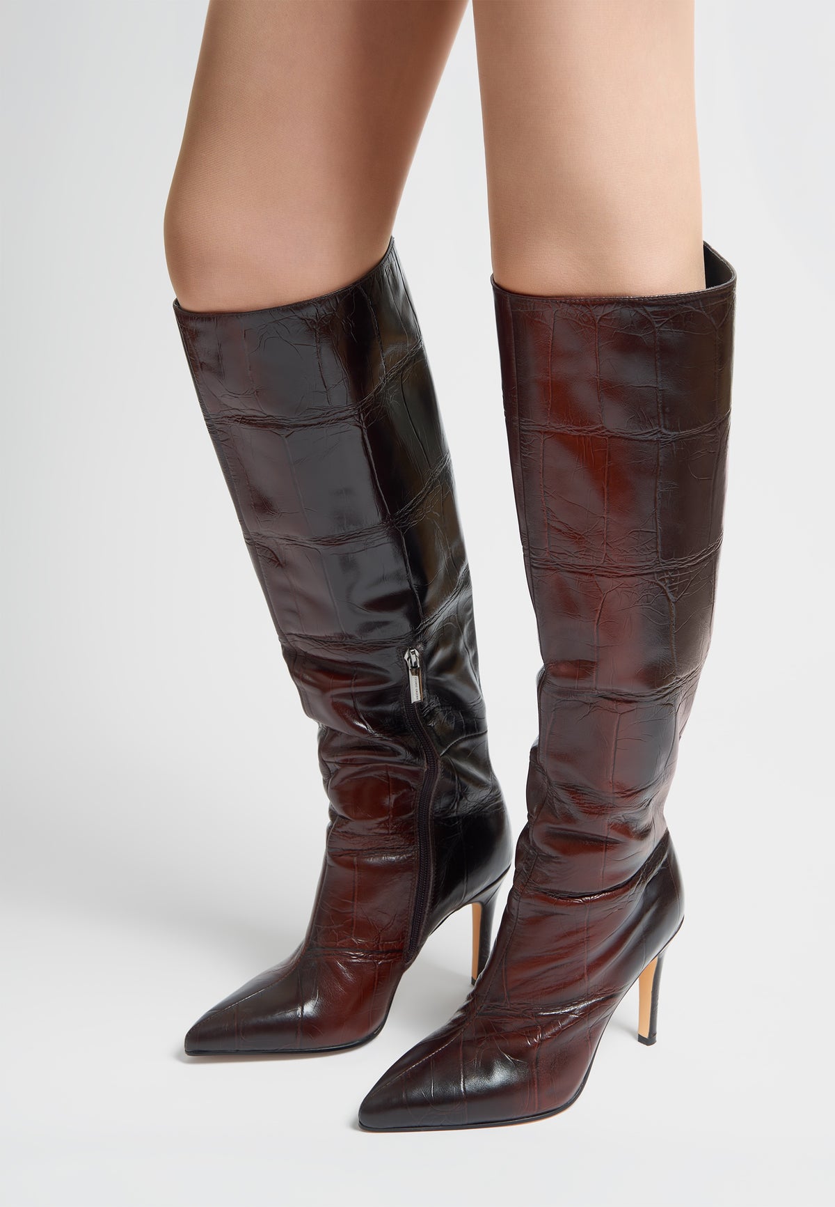 Elegante kniehohe Stiletto-Stiefel Reyna - Schwarz