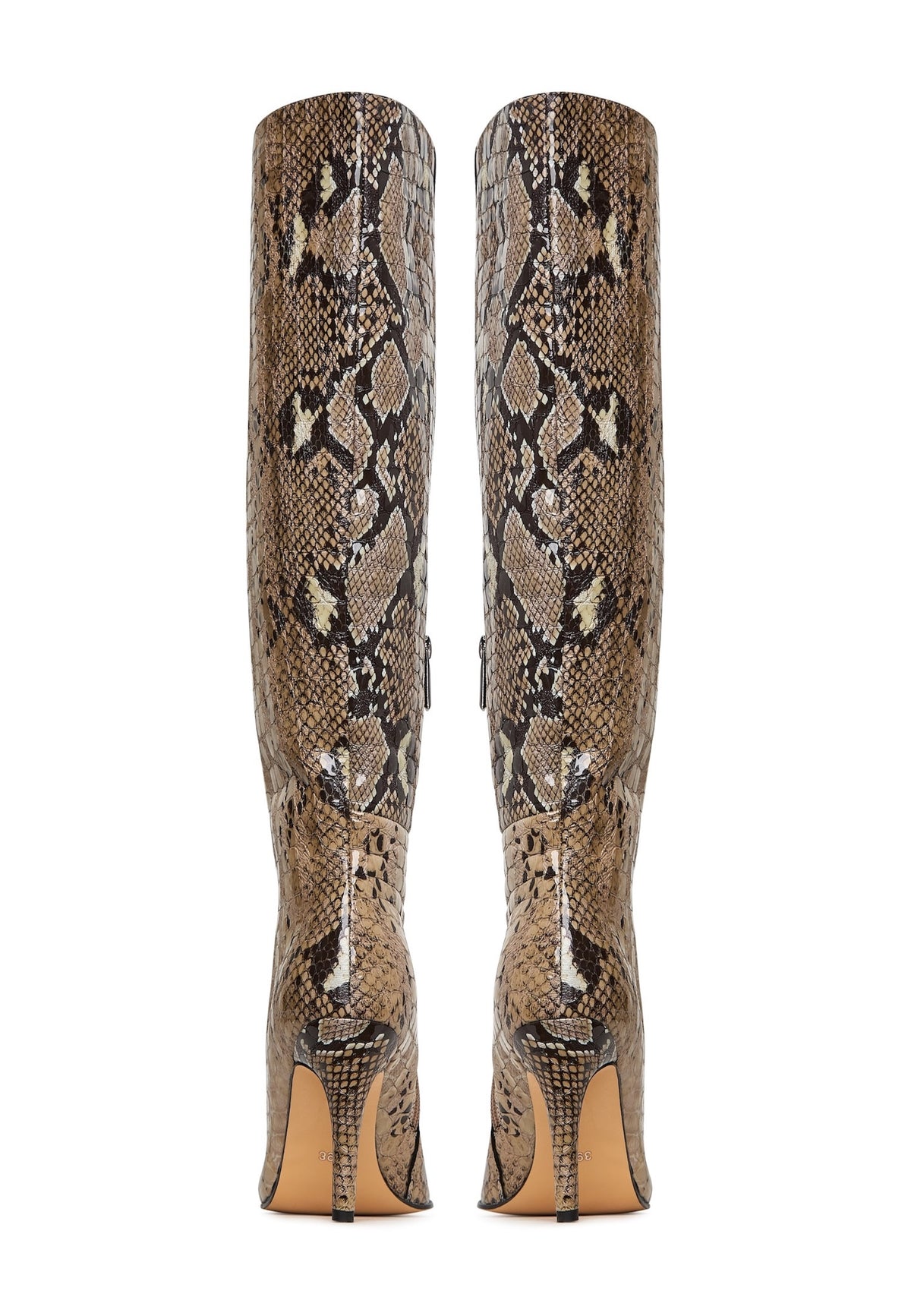 Bold Snake Print Knee-High Boots