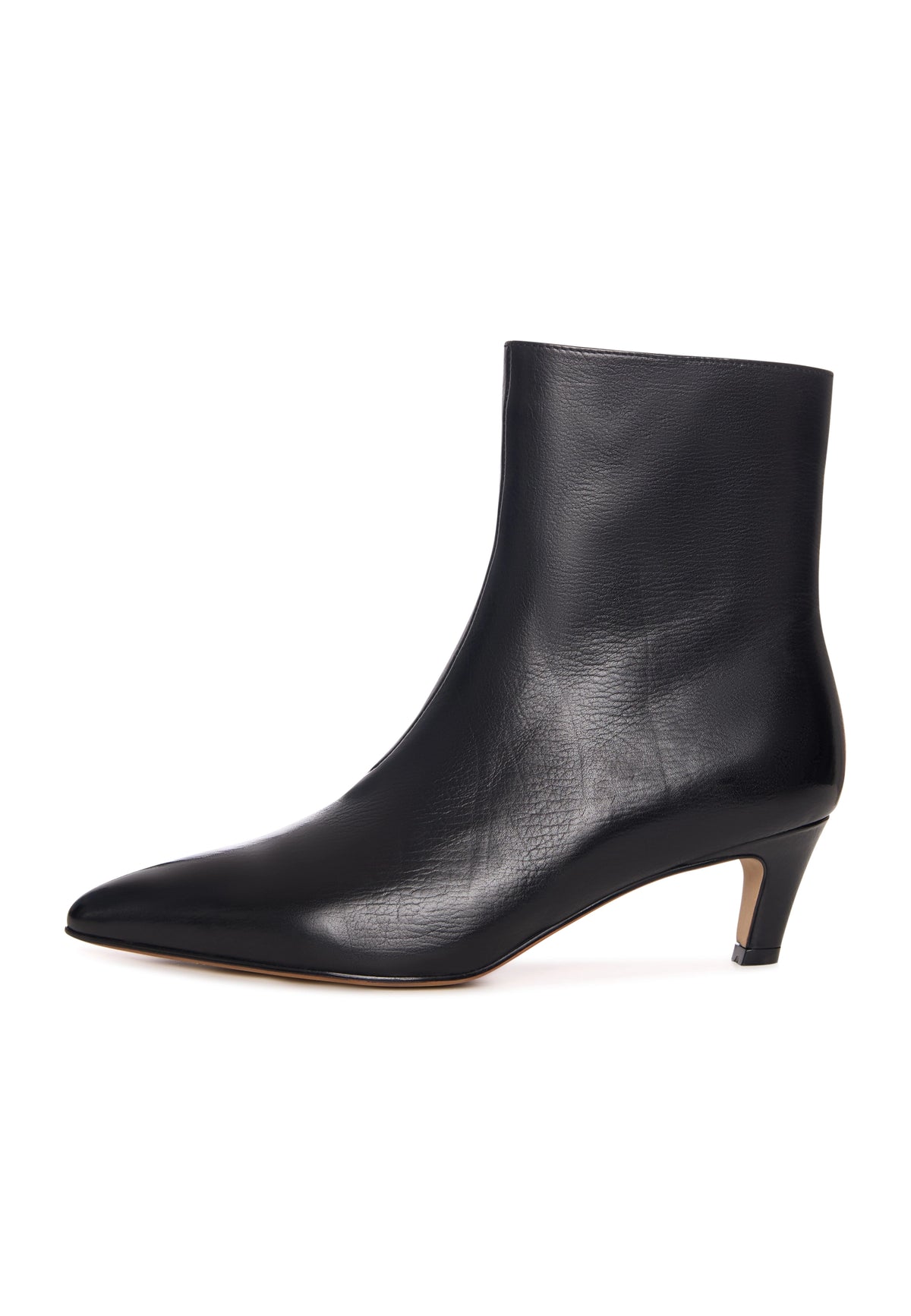 Sleek Pointed Ankle Boot with Kitten Heel