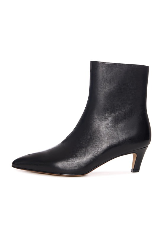 Sleek Pointed Ankle Boot with Kitten Heel
