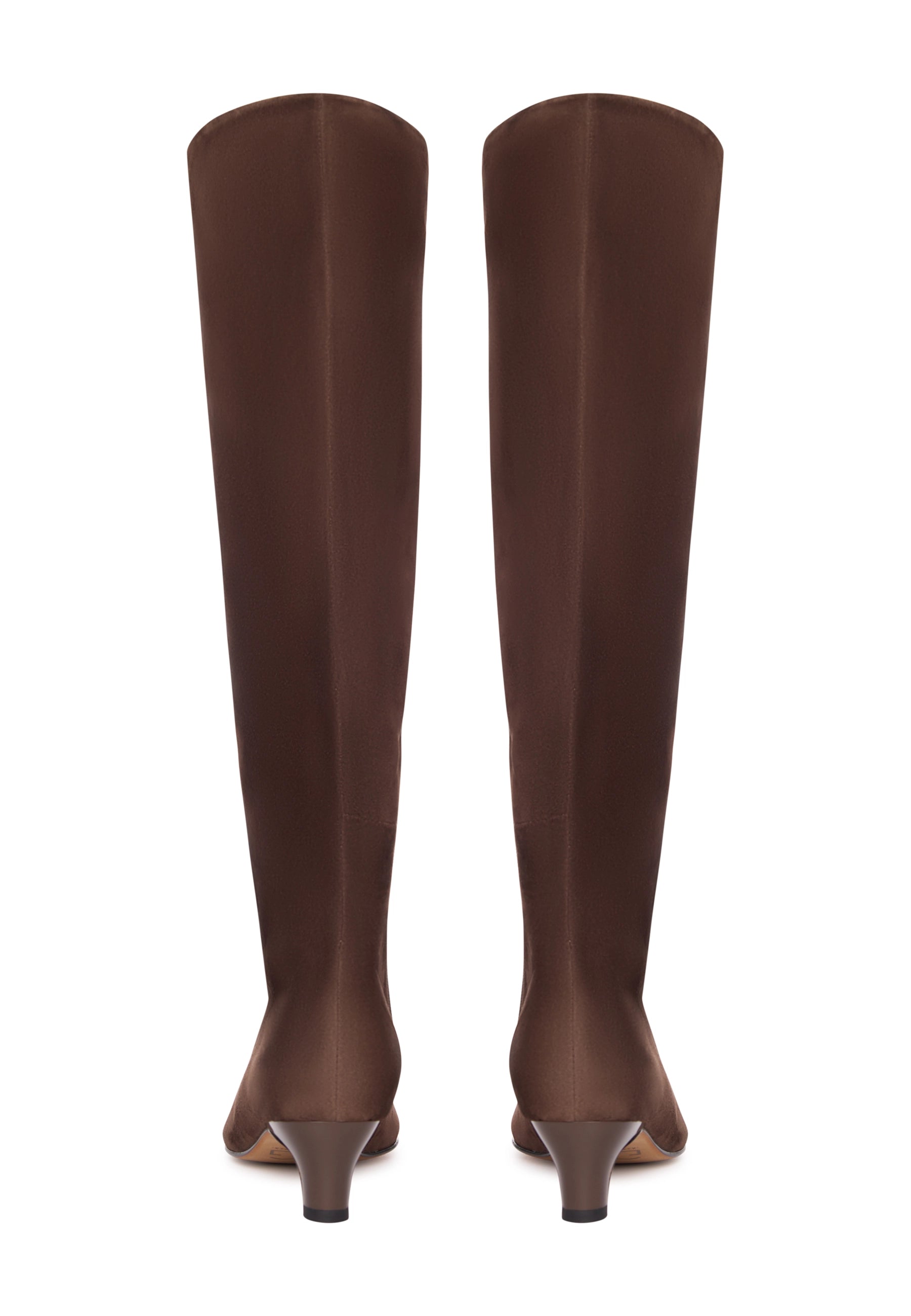 Elegant Suede Knee-High Boot - Dark Brown