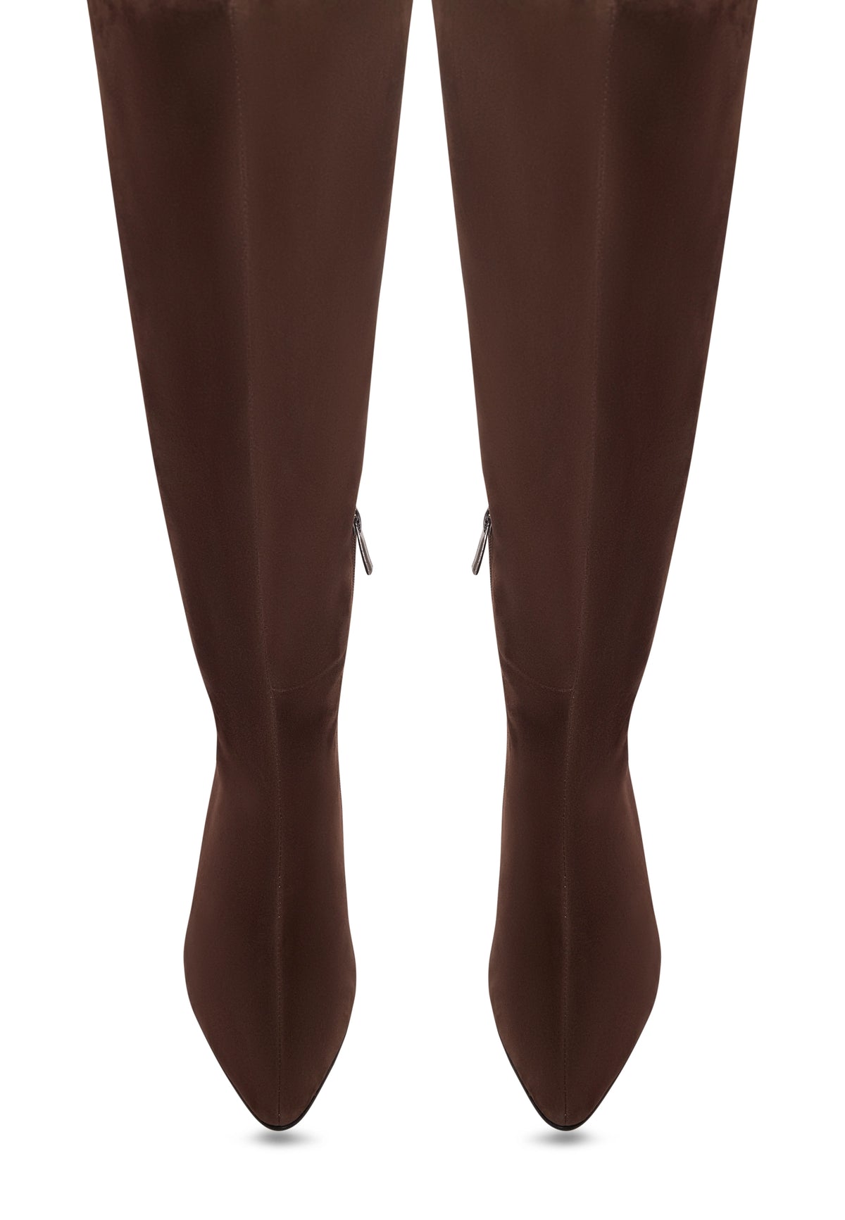 Elegant Suede Knee-High Boot - Dark Brown