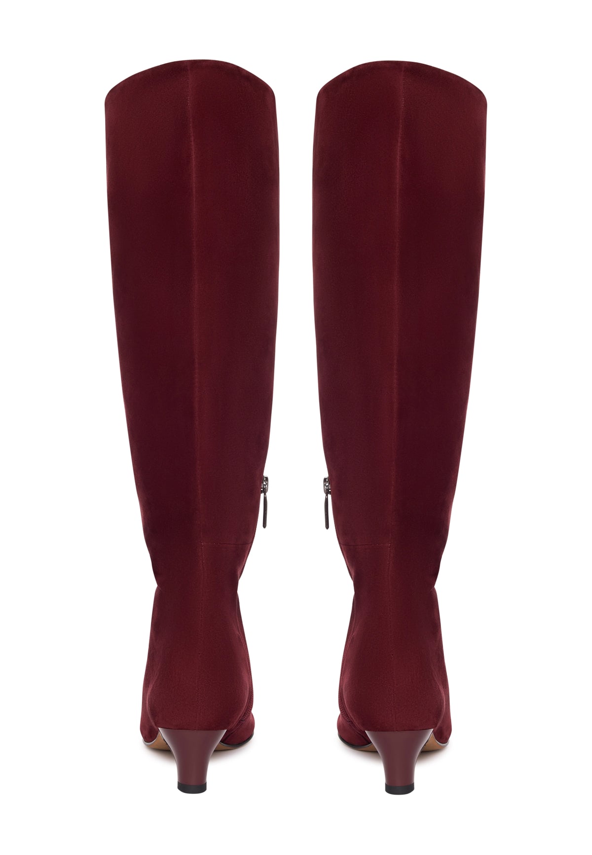 Elegant Suede Knee-High Boot - Bordeaux