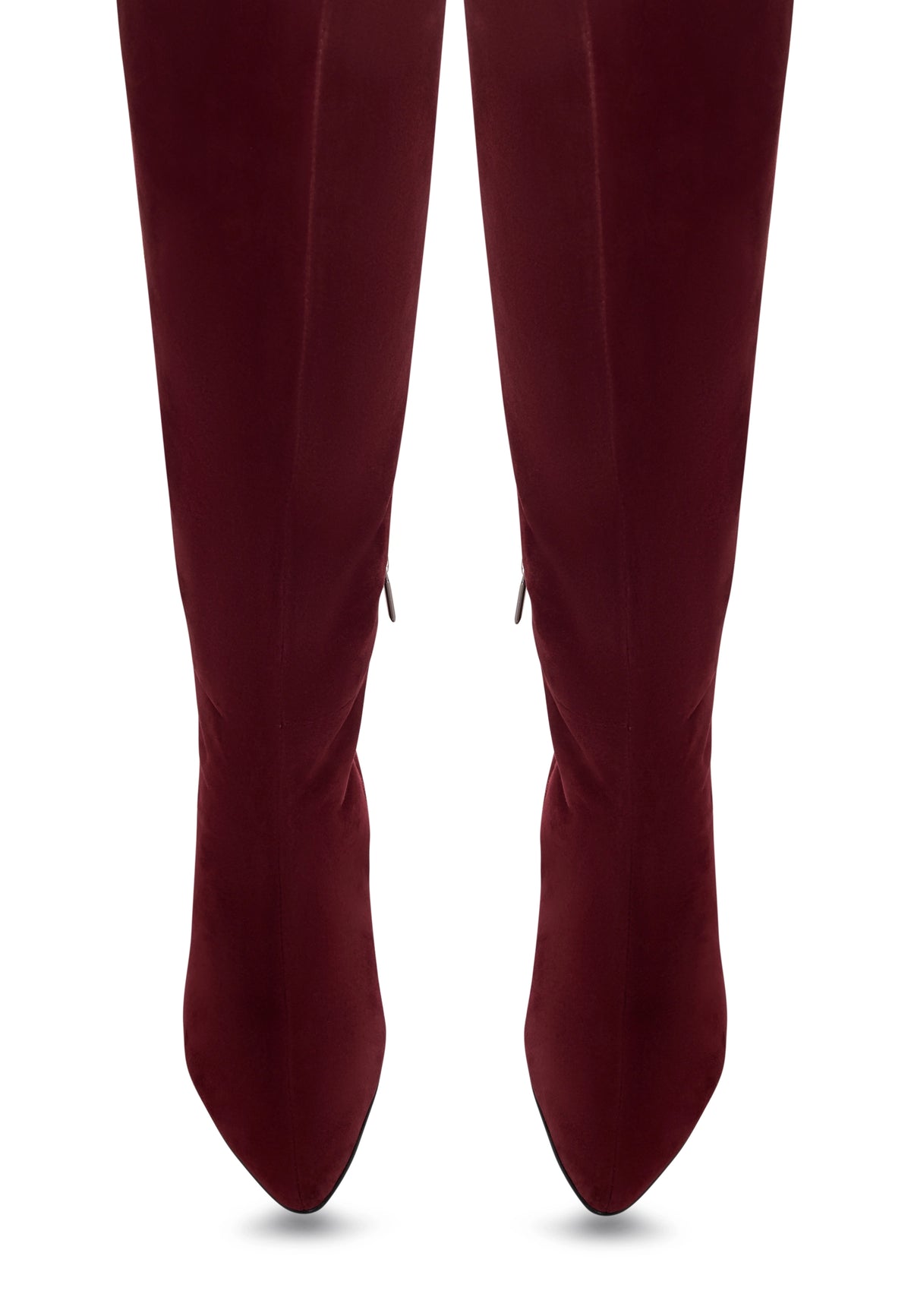 Elegant Suede Knee-High Boot - Bordeaux