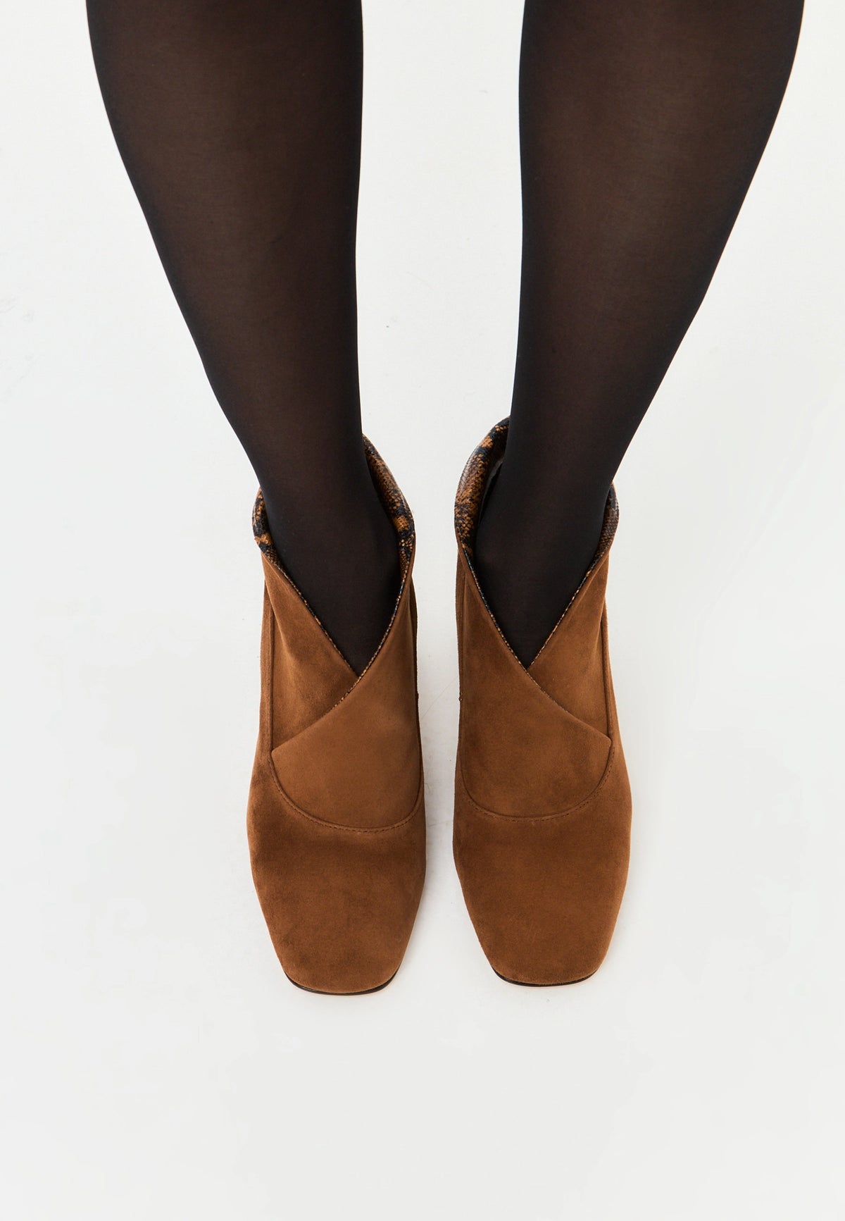 Sculpted High Vamp Ankle Shoe - Brown