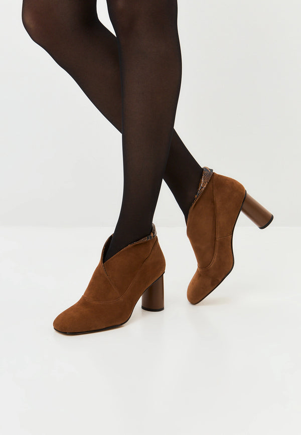 Sculpted High Vamp Ankle Shoe - Brown