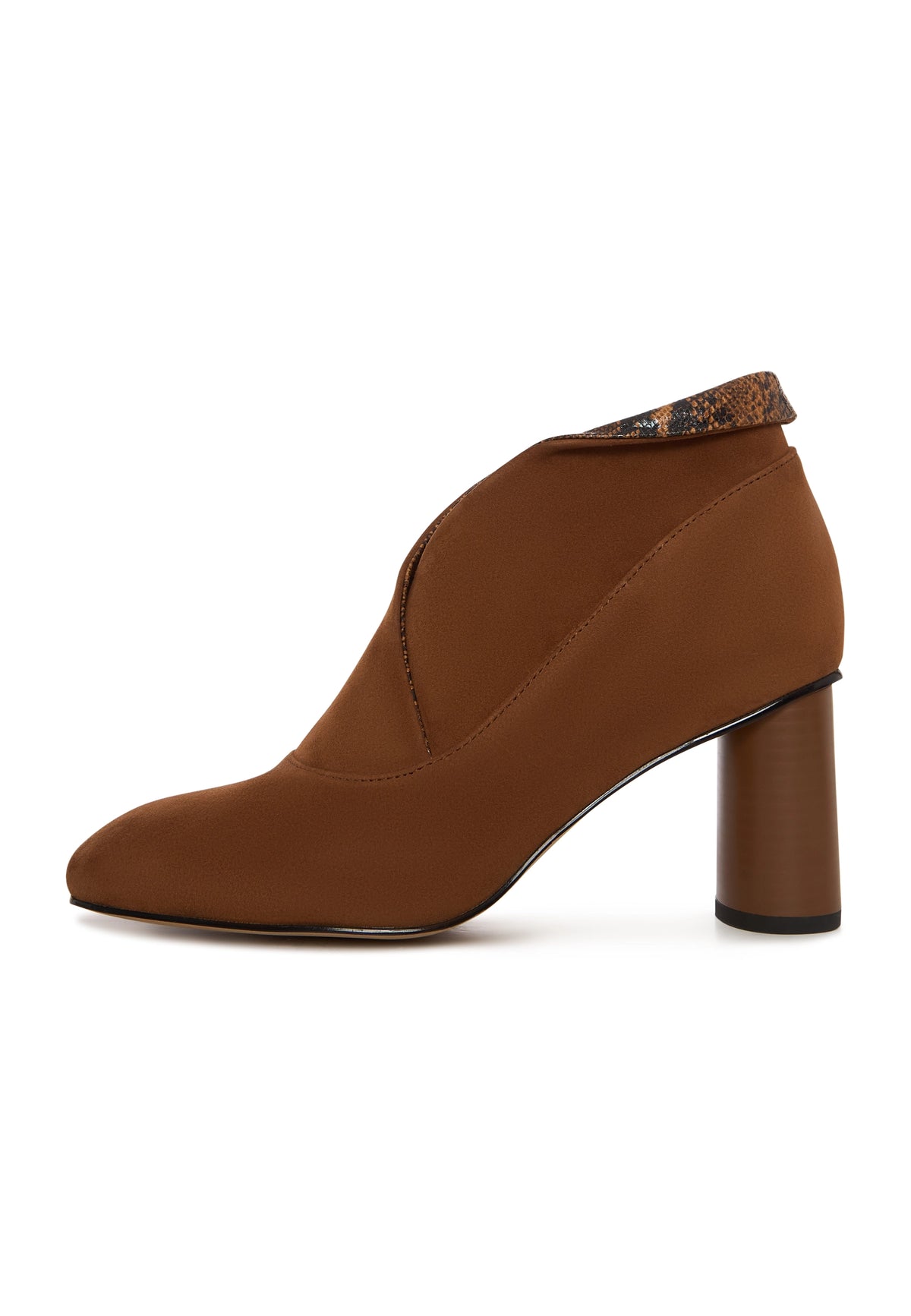 Sculpted High Vamp Ankle Shoe - Brown