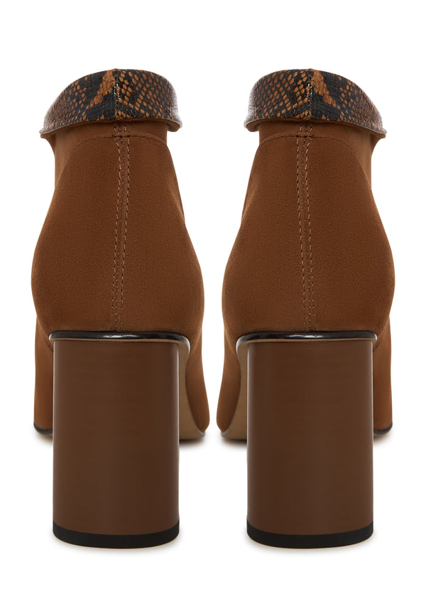 Sculpted High Vamp Ankle Shoe - Brown