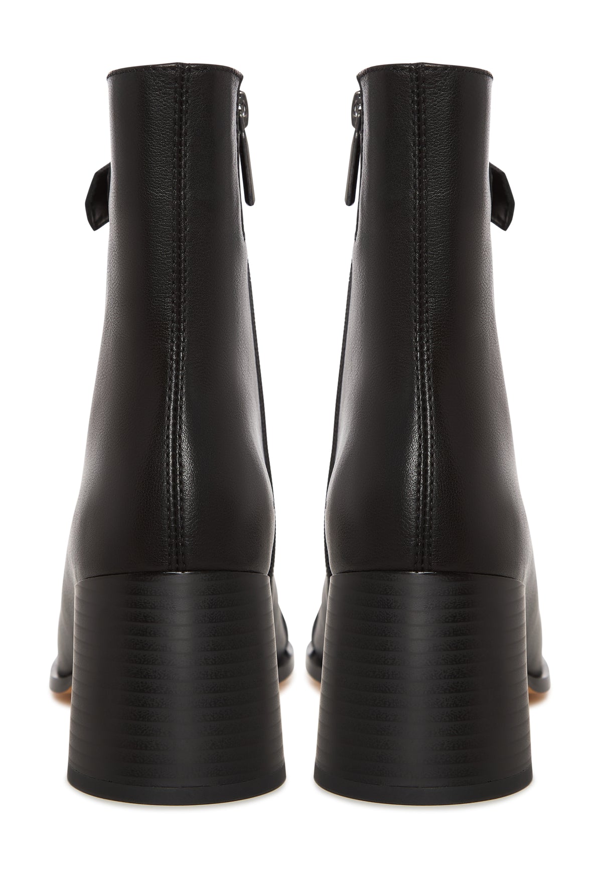 Buckle Strap Mid-Heel Boot