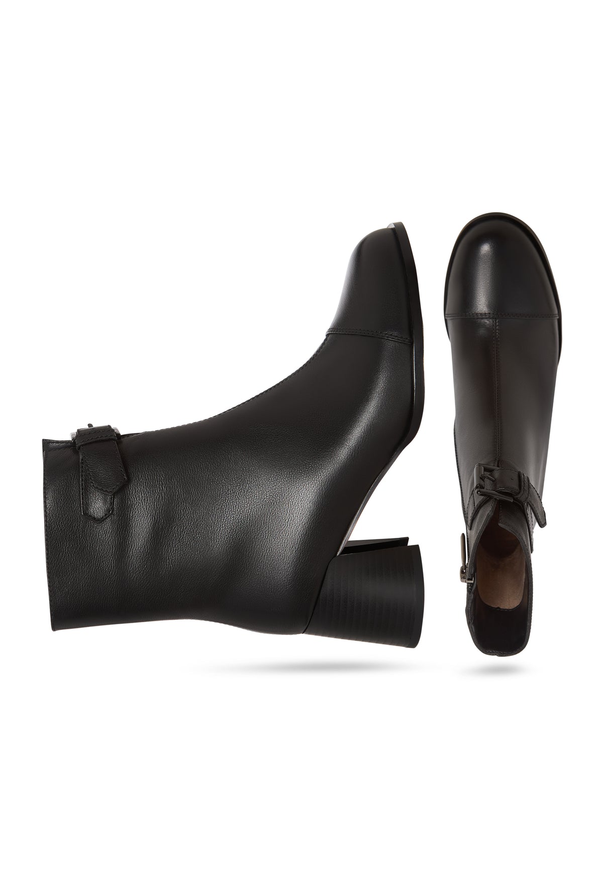 Buckle Strap Mid-Heel Boot