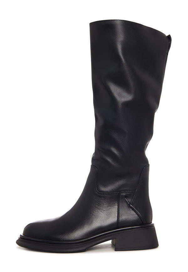 Sculpted Silhouette Riding Boot - Black
