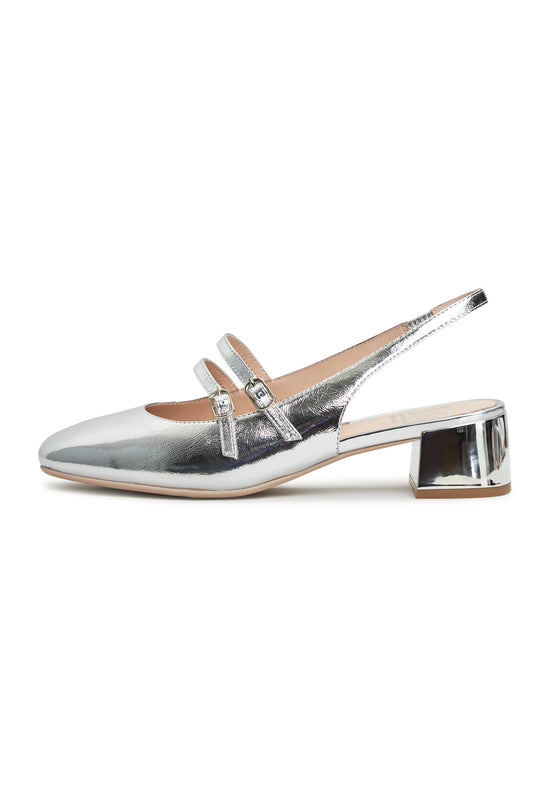 Slingback Block Heels Pumps Marisol - Sølv