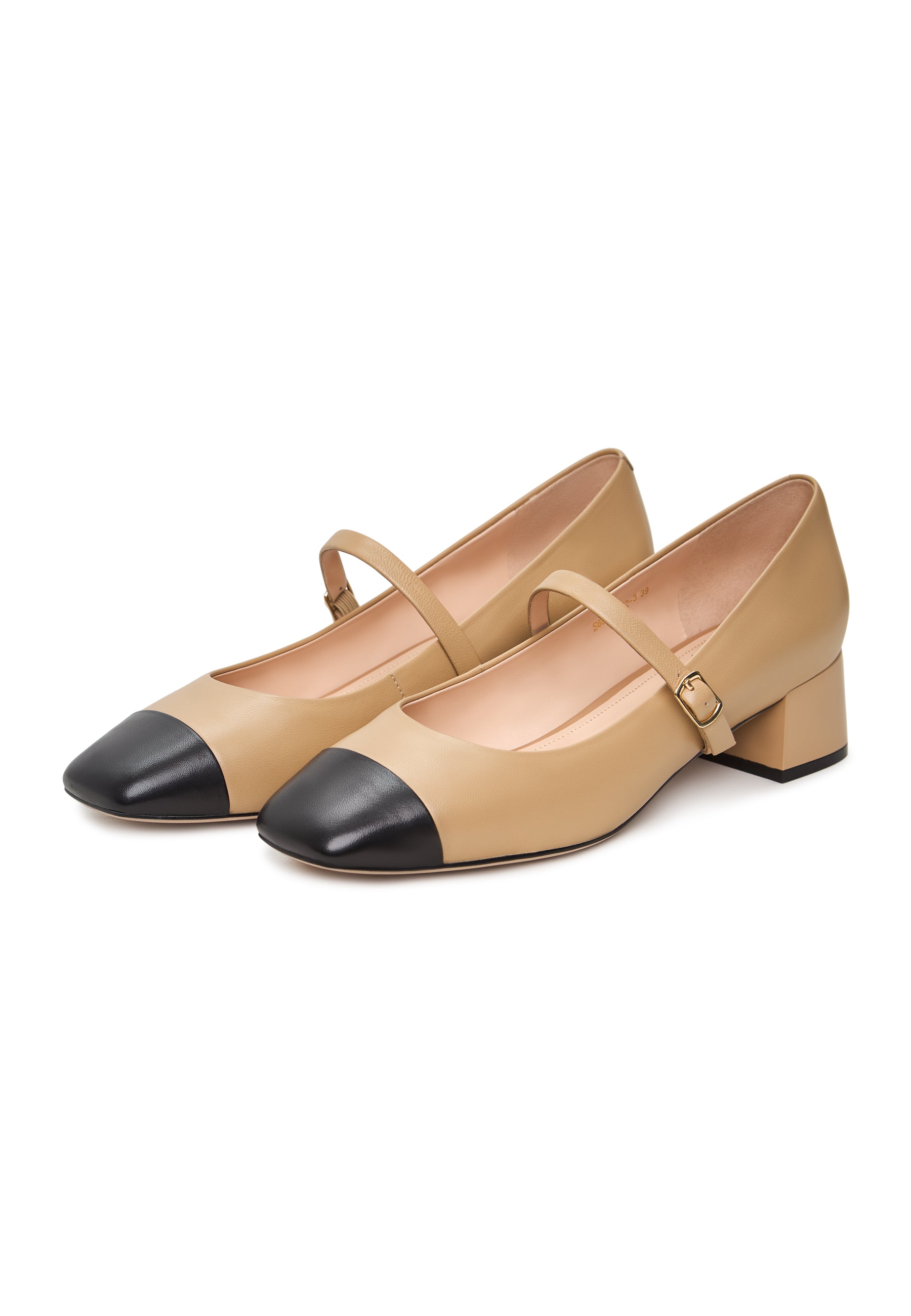 Elegantes tacones Mary Jane Briar - Beige y negro