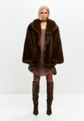 Chocolate Oversized Brown Faux Fur Jacket
