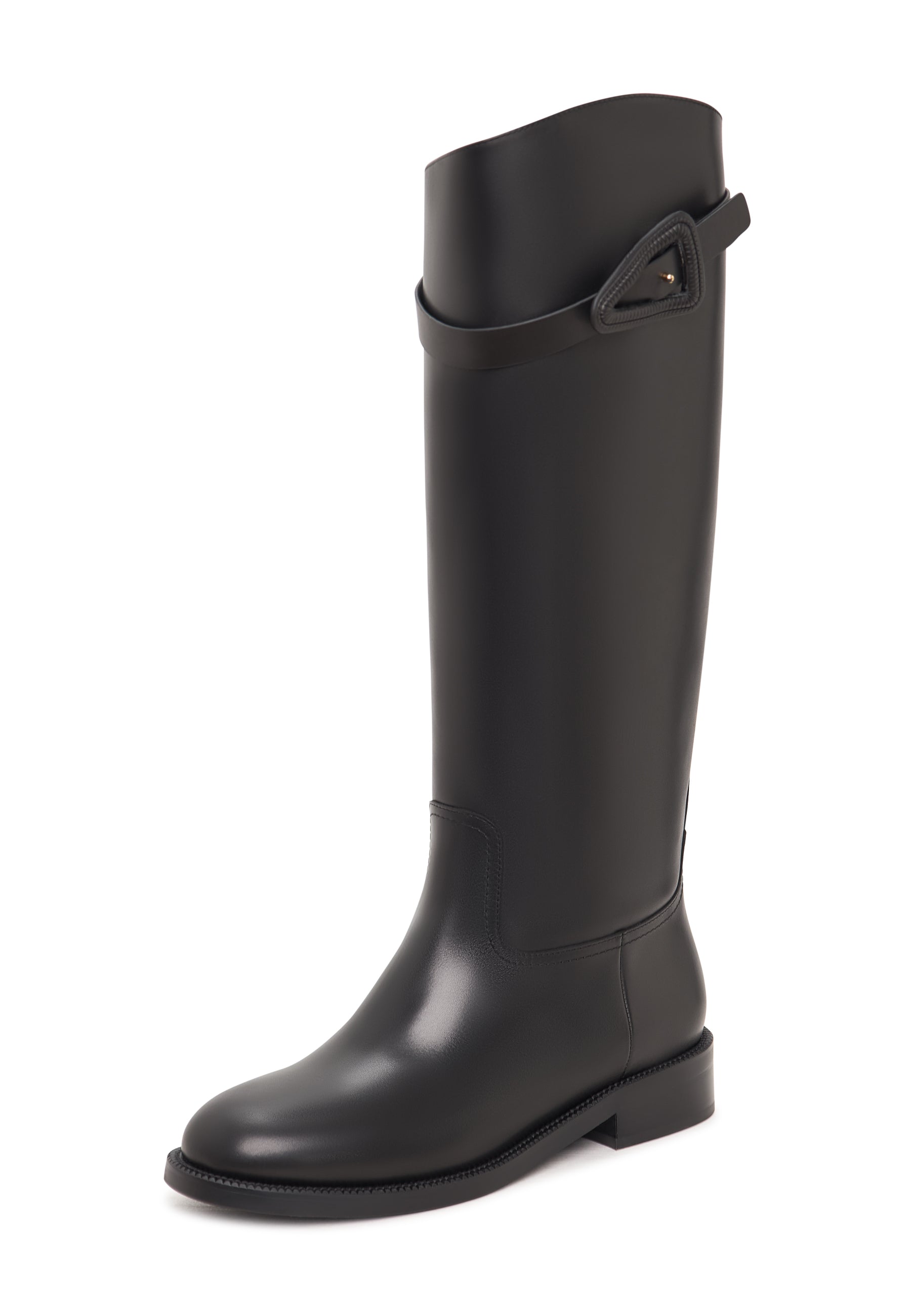 Elegant Riding Boots with Buckle Detail Zoe - Black