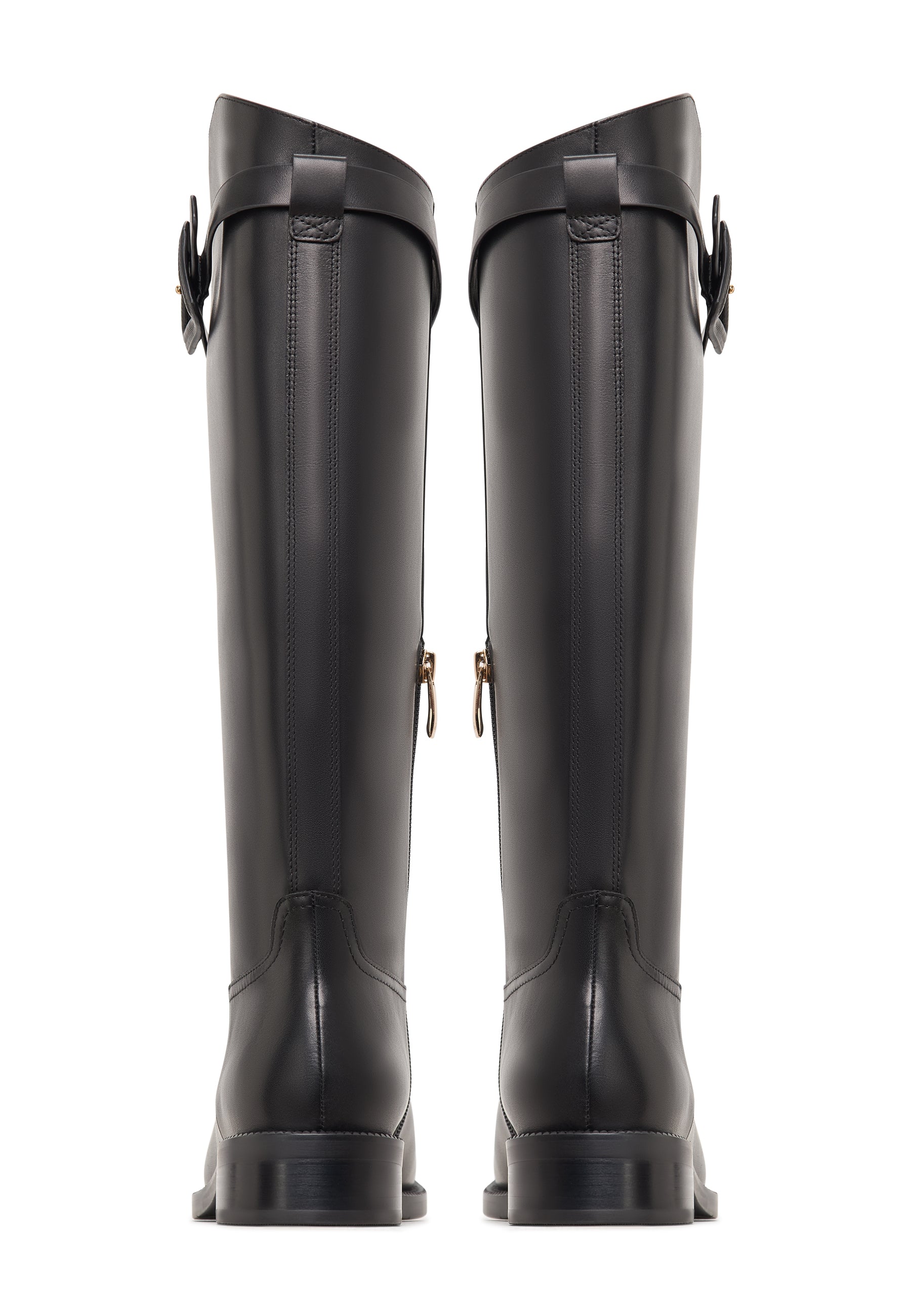 Elegant Riding Boots with Buckle Detail Zoe - Black