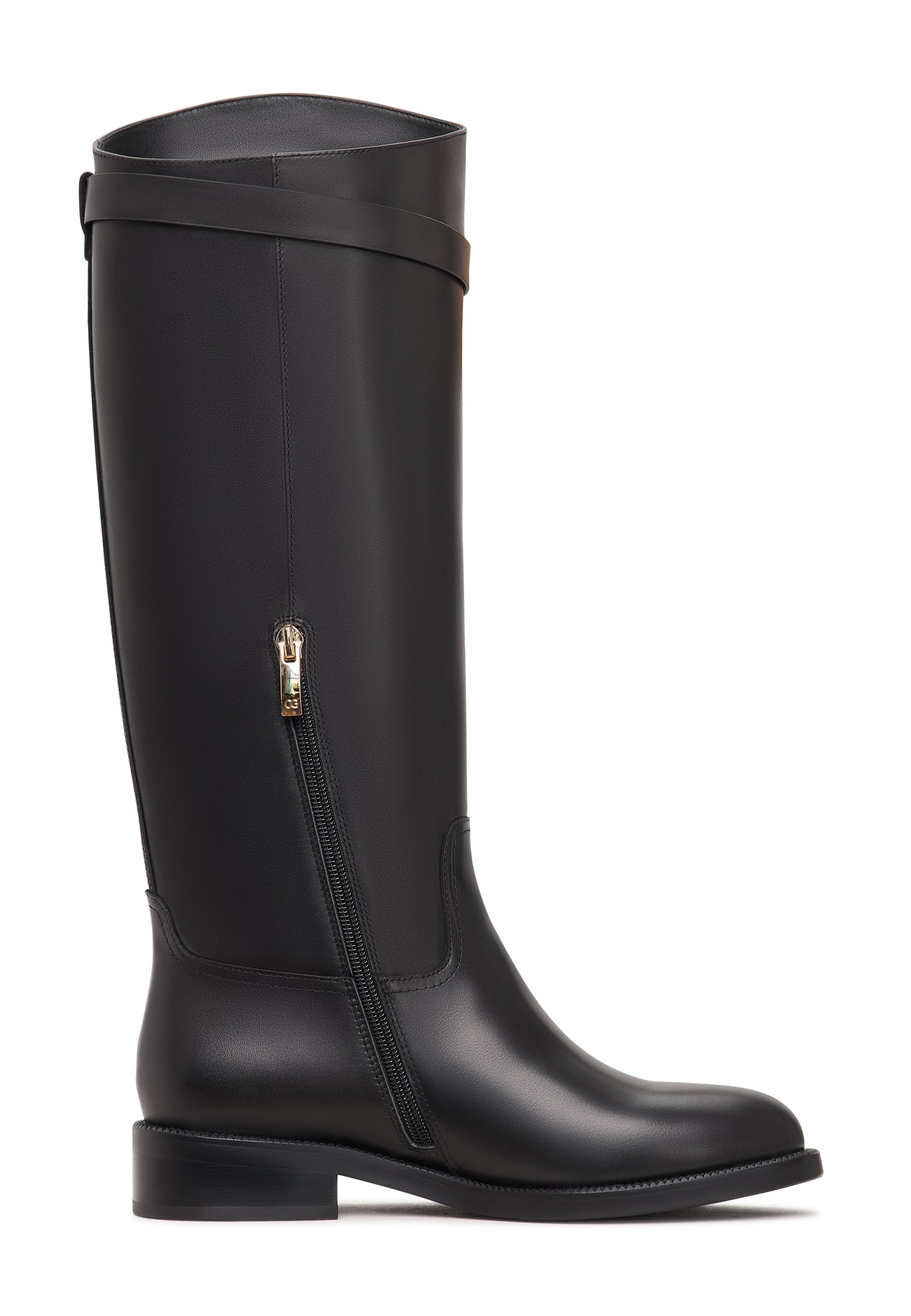 Elegant Riding Boots with Buckle Detail Zoe - Black