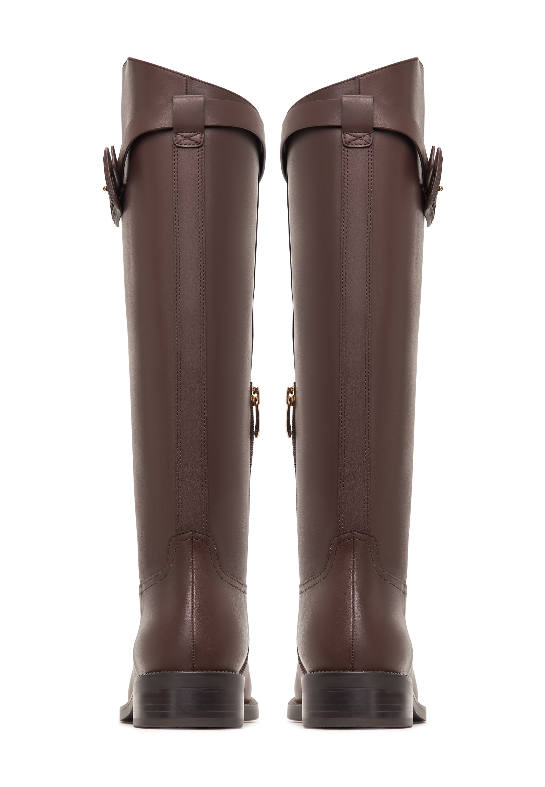 Elegant Riding Boots with Buckle Detail Zoe - Brown