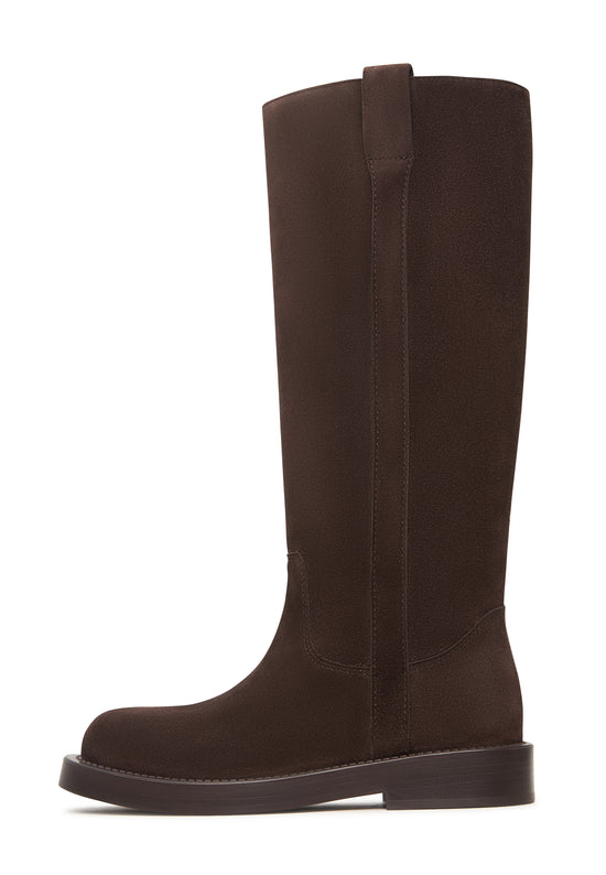 Klassische kniehohe Lederstiefel Ari - Braun