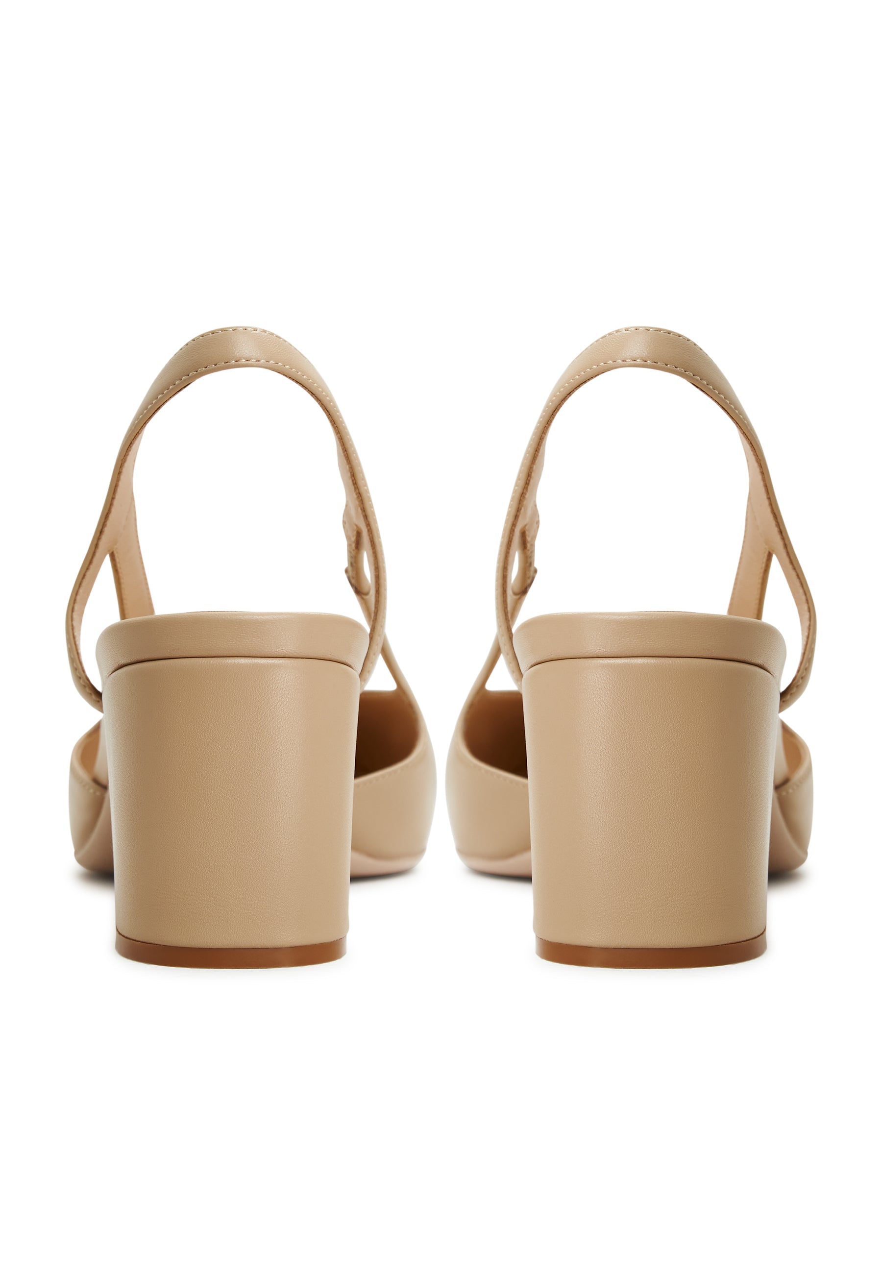 Slingback Block Heels Pumps Jasmine - Beige