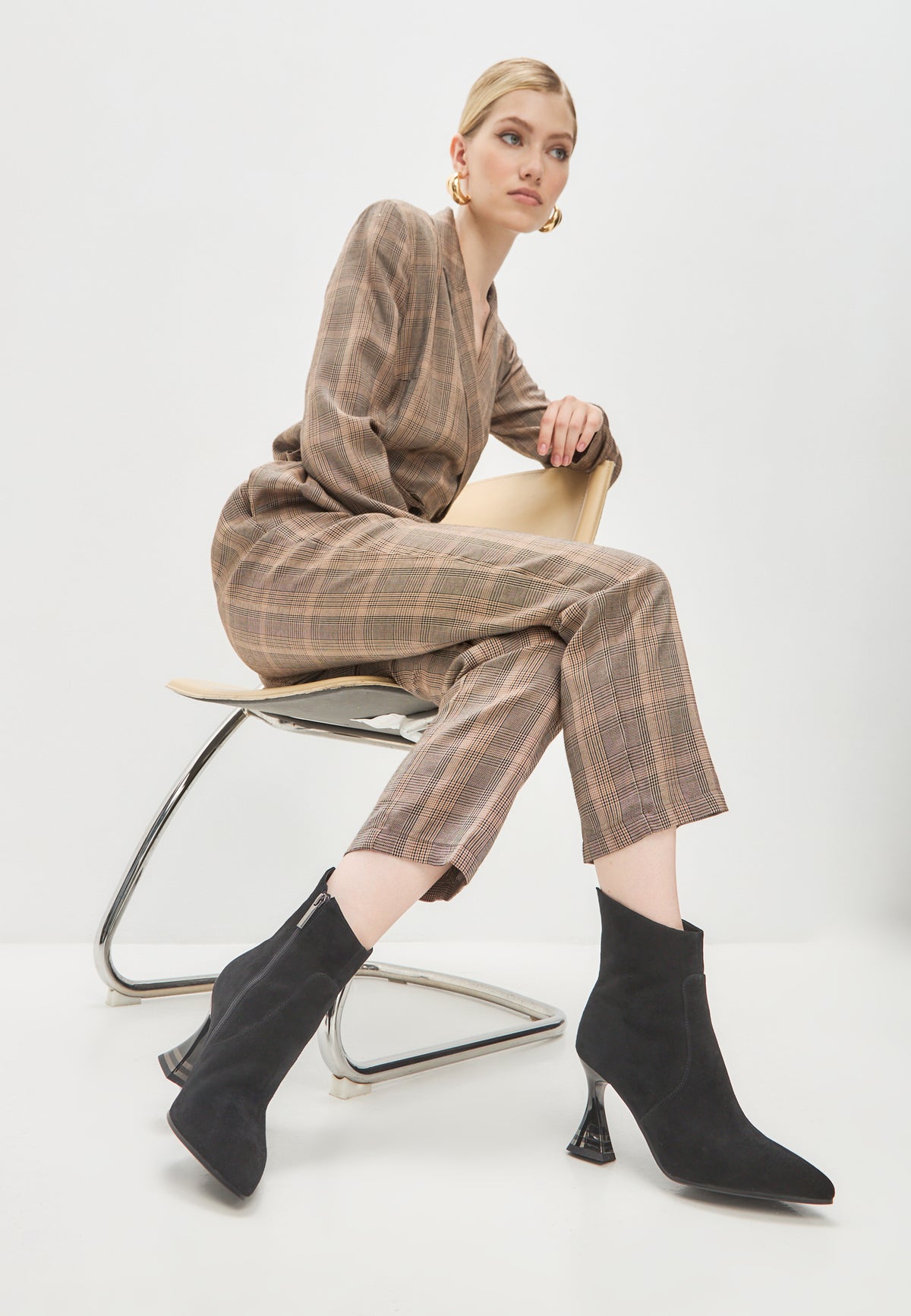 Schicke hochhackige Stiefelette Cleo - Schwarz