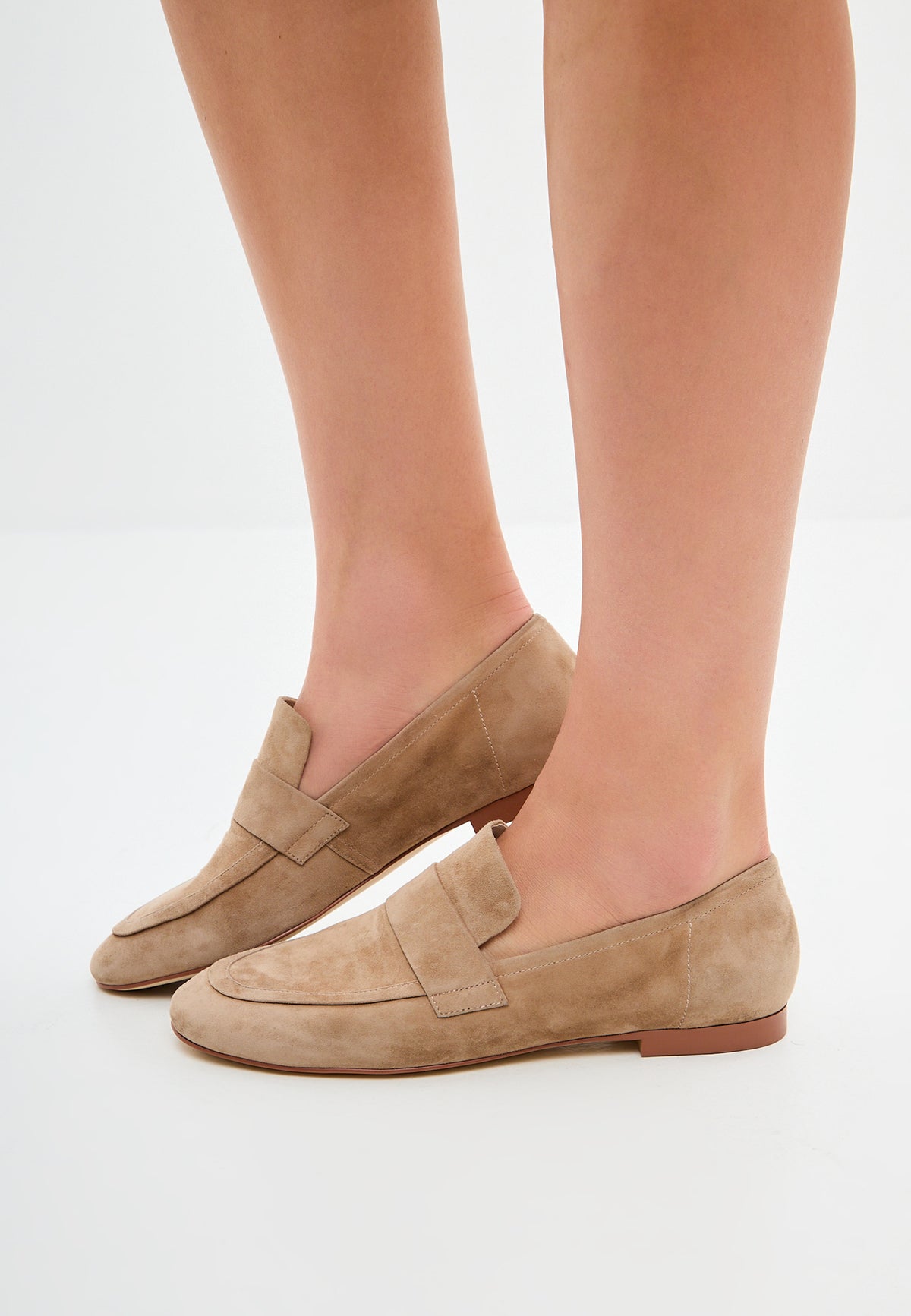 Loafers med blokhæl Diana - Beige