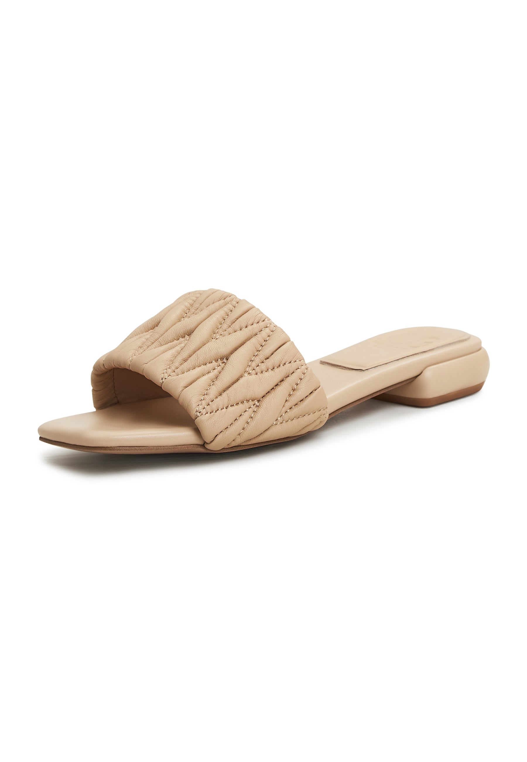 Block Heeled Slippers Stephanie - Beige