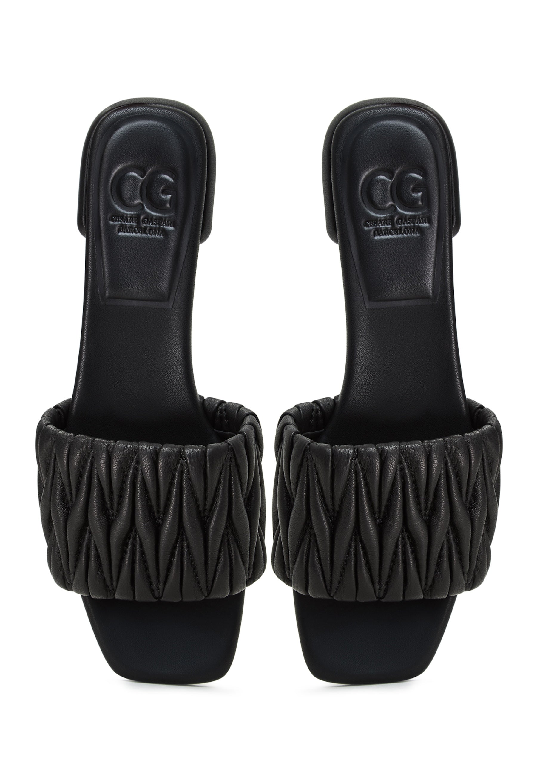 Block Heeled Slippers Stephanie - Black