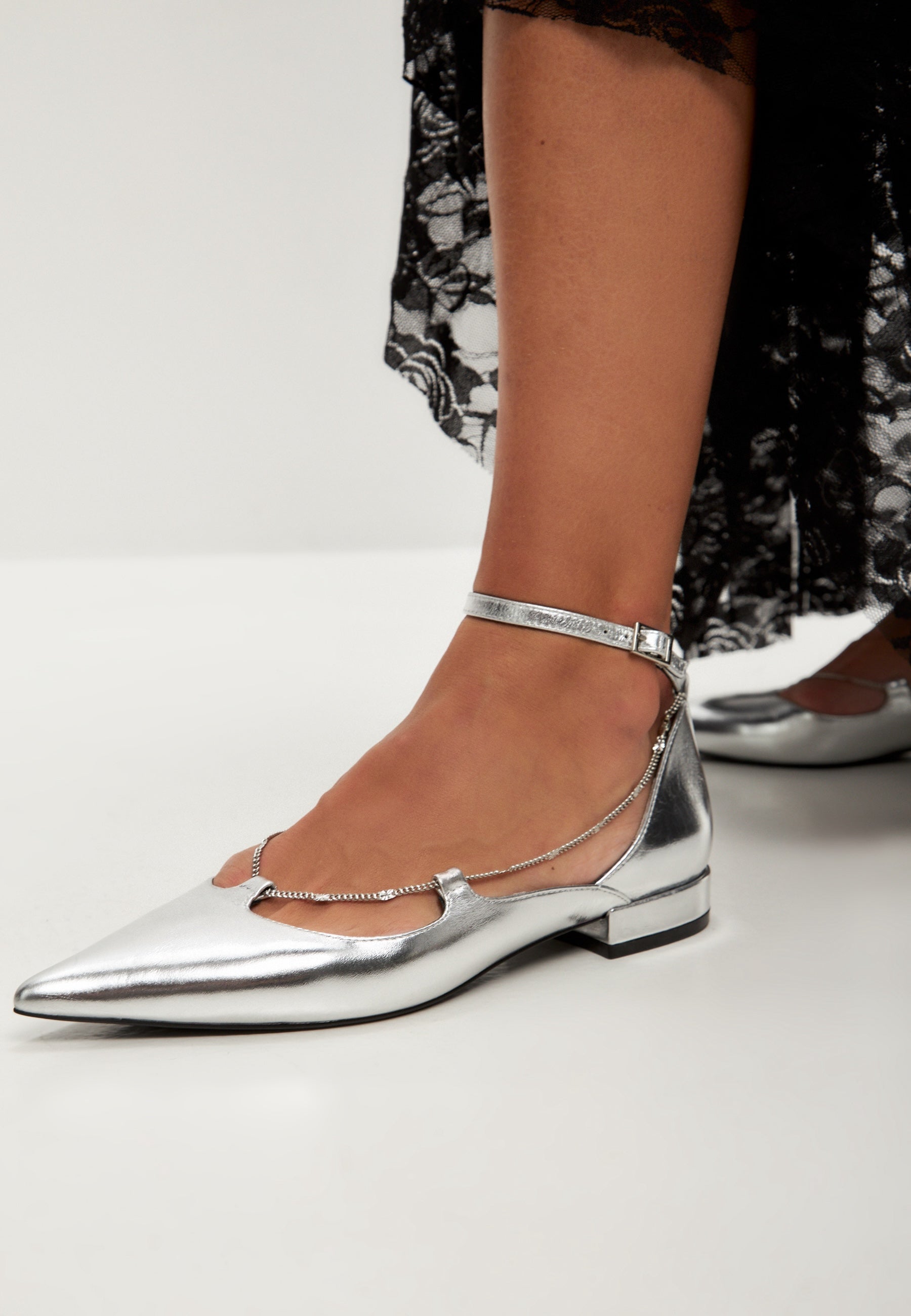 Leder Ballerinas Clara - Silber