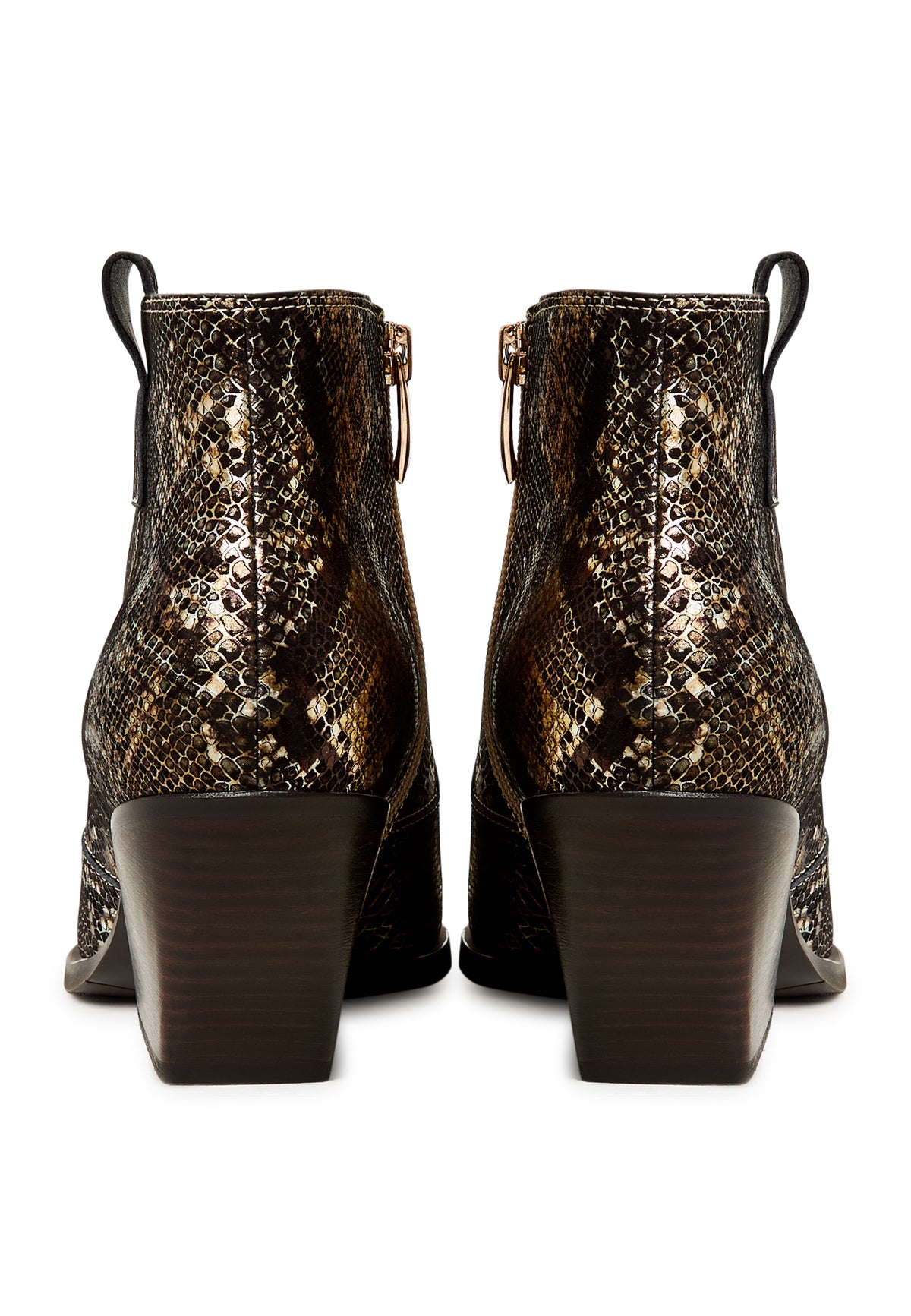 Block Heeled Cowboy Boots Ivanna - Gold