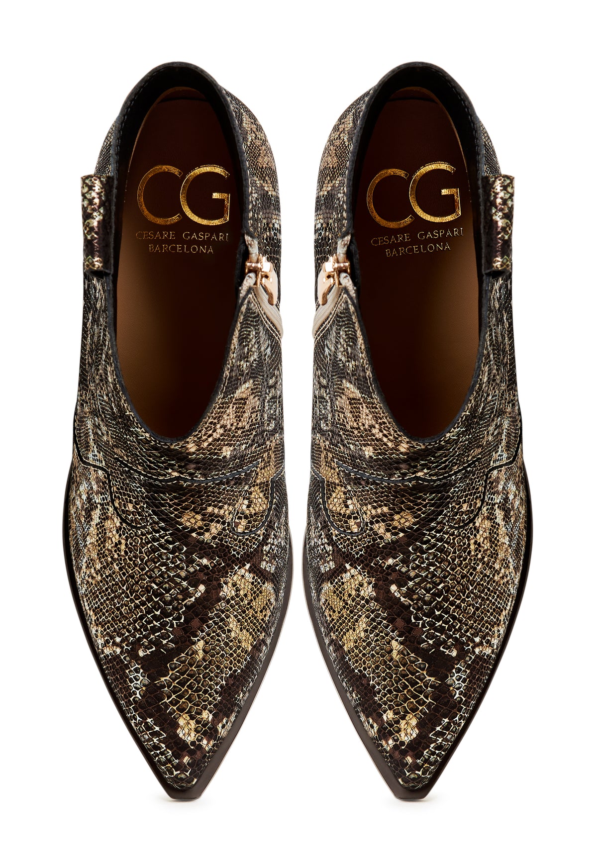 Block Heeled Cowboy Boots Ivanna - Gold