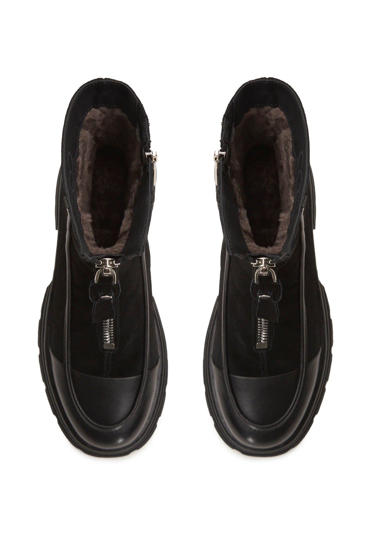 Bottines chunky zippées – Noir