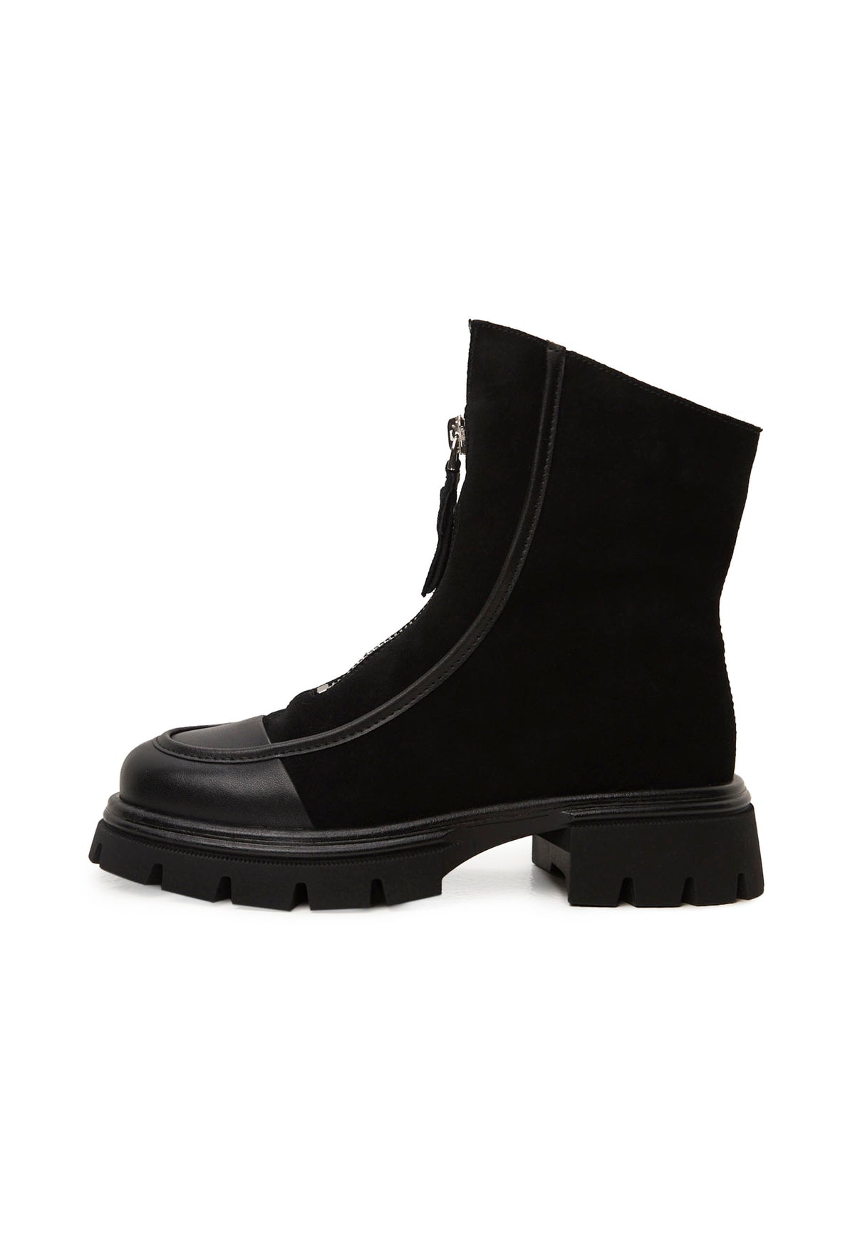 Bottines chunky zippées – Noir