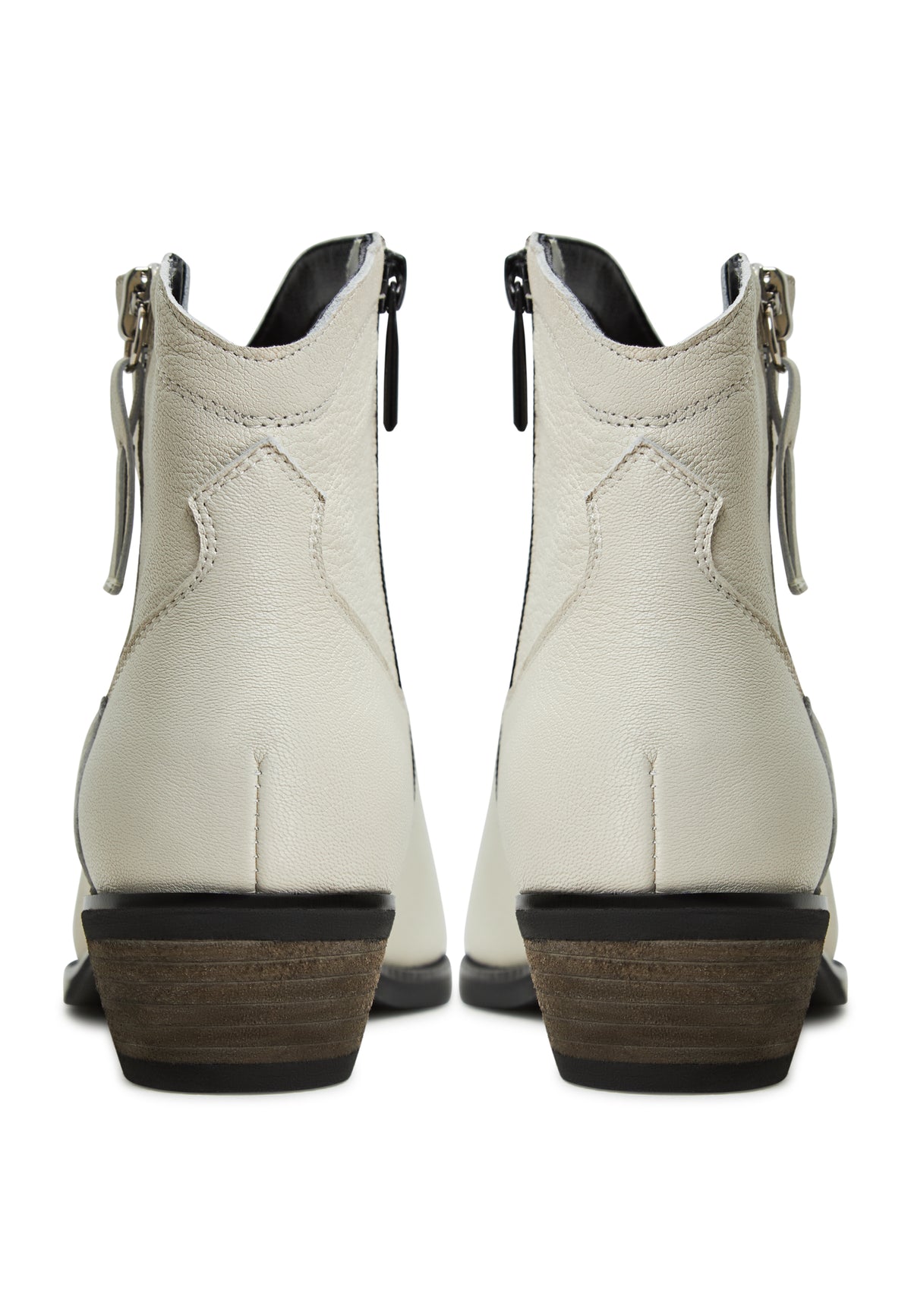 Leather Cowboy Boots Vicky - Ivory