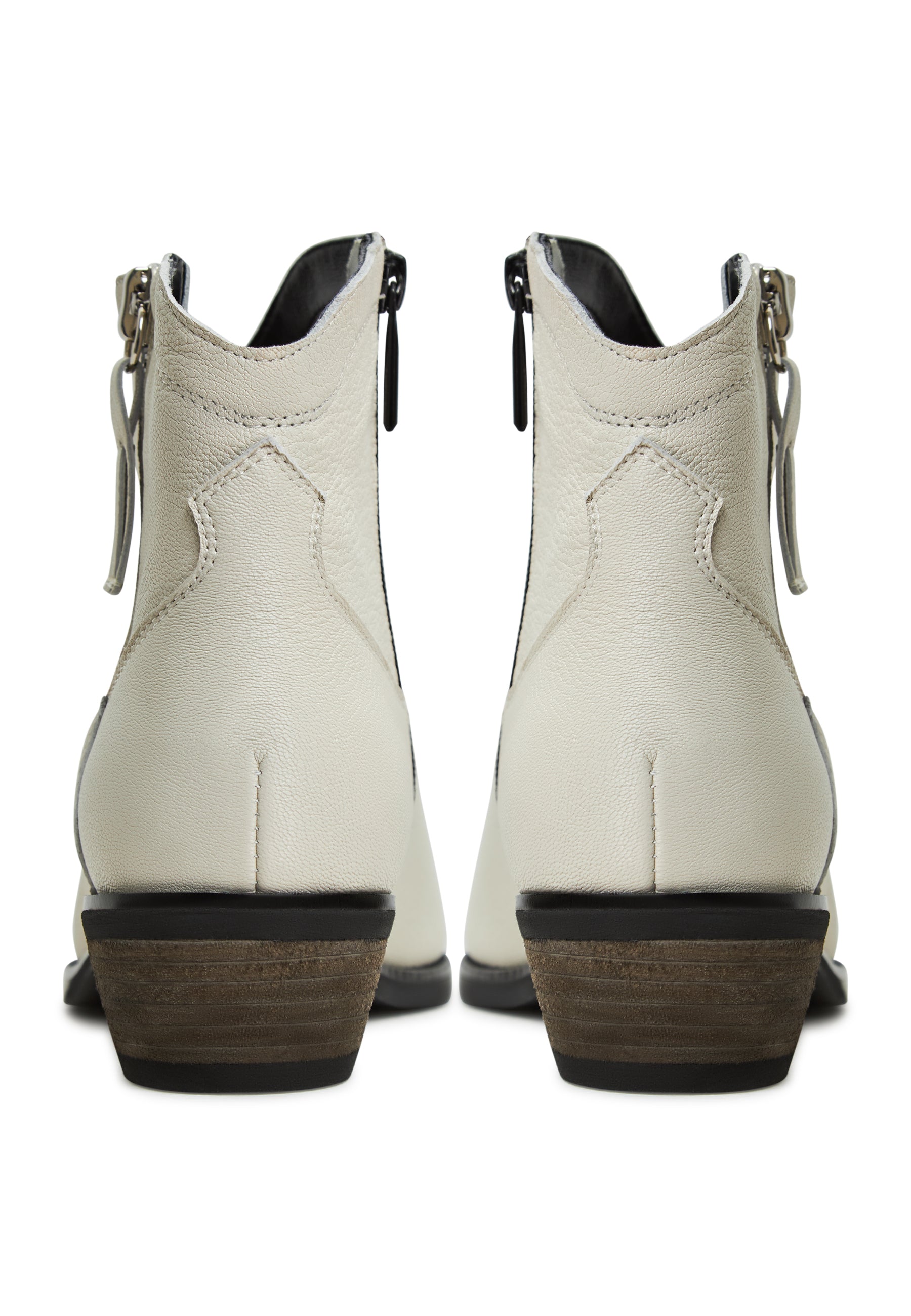 Leather Cowboy Boots Vicky - Ivory