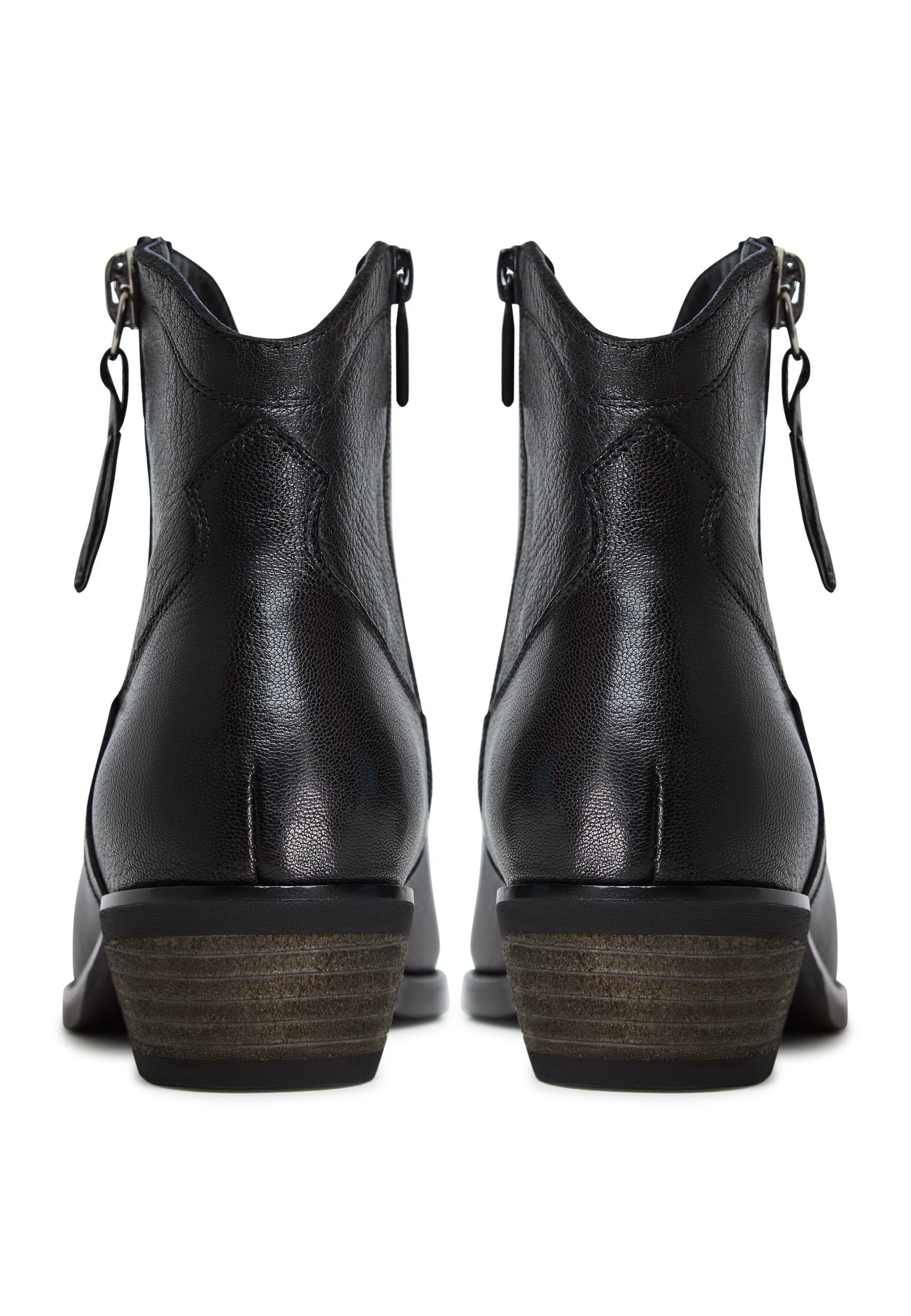 Leather Cowboy Boots Vicky - Black