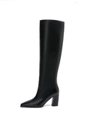 Over-the-Knee Block Heel Boots - Black