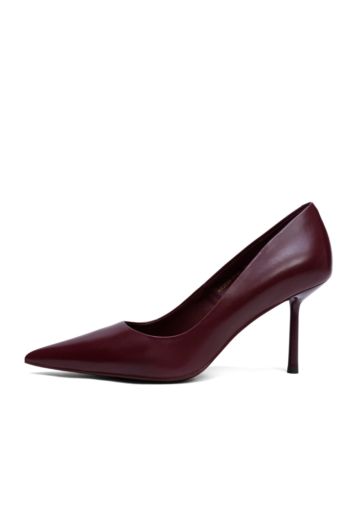 Stiletto-Heel-Pumps aus Leder – Bordeaux