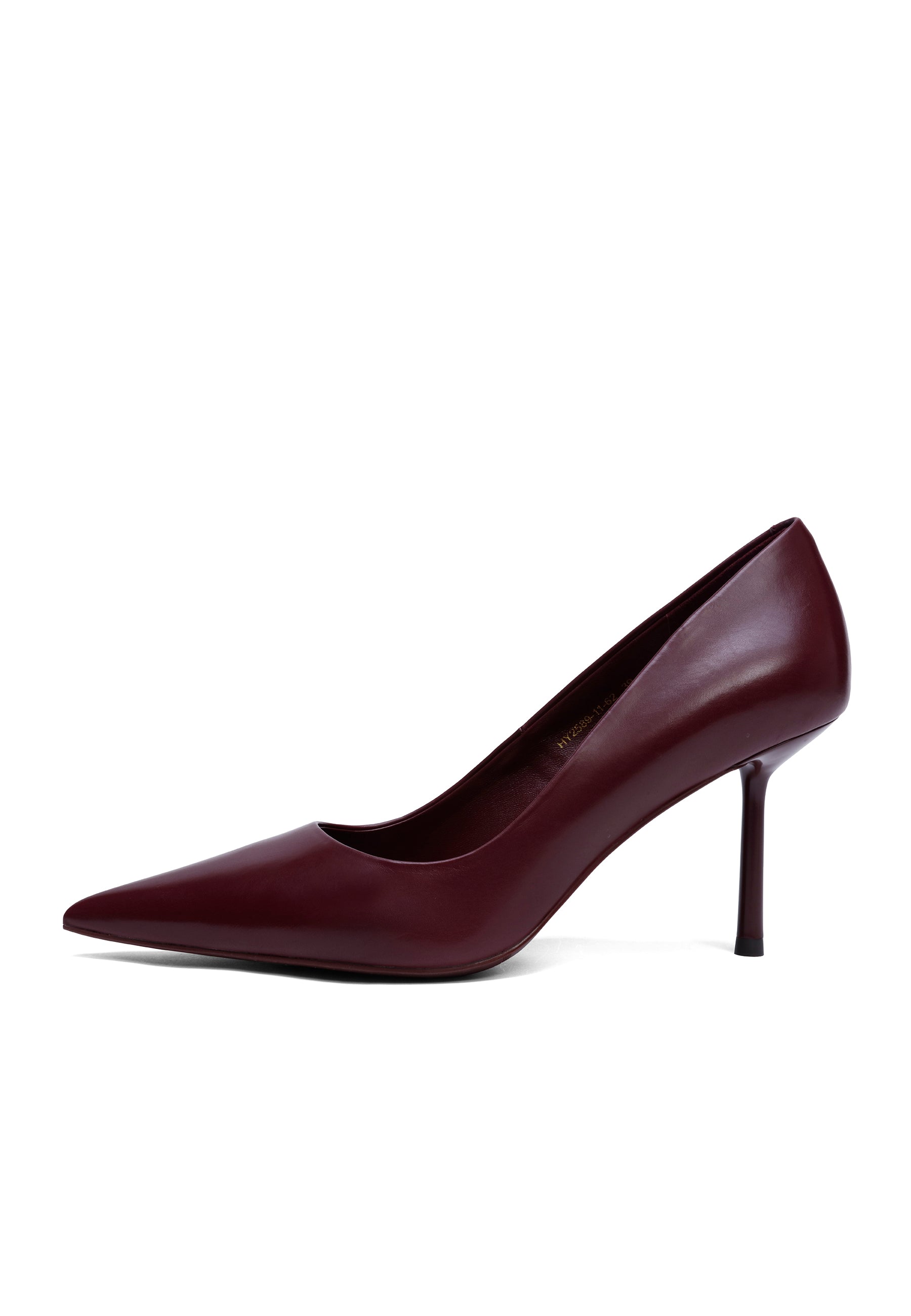 Stiletto heels i læder – Bordeaux