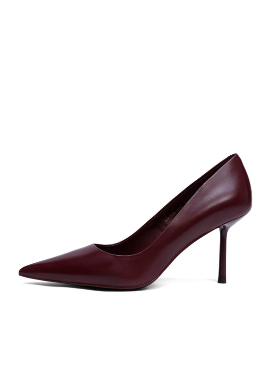 Stiletto-Heel-Pumps aus Leder – Bordeaux