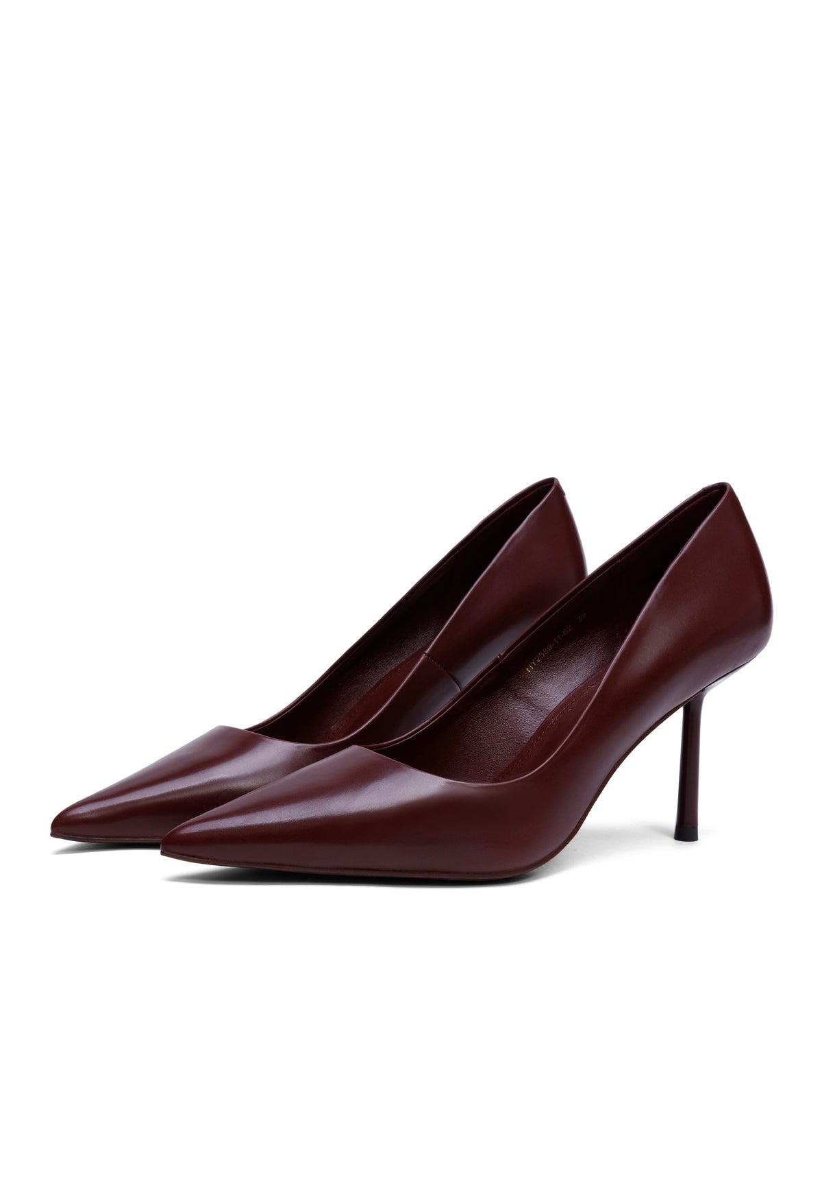 Stiletto-Heel-Pumps aus Leder – Bordeaux