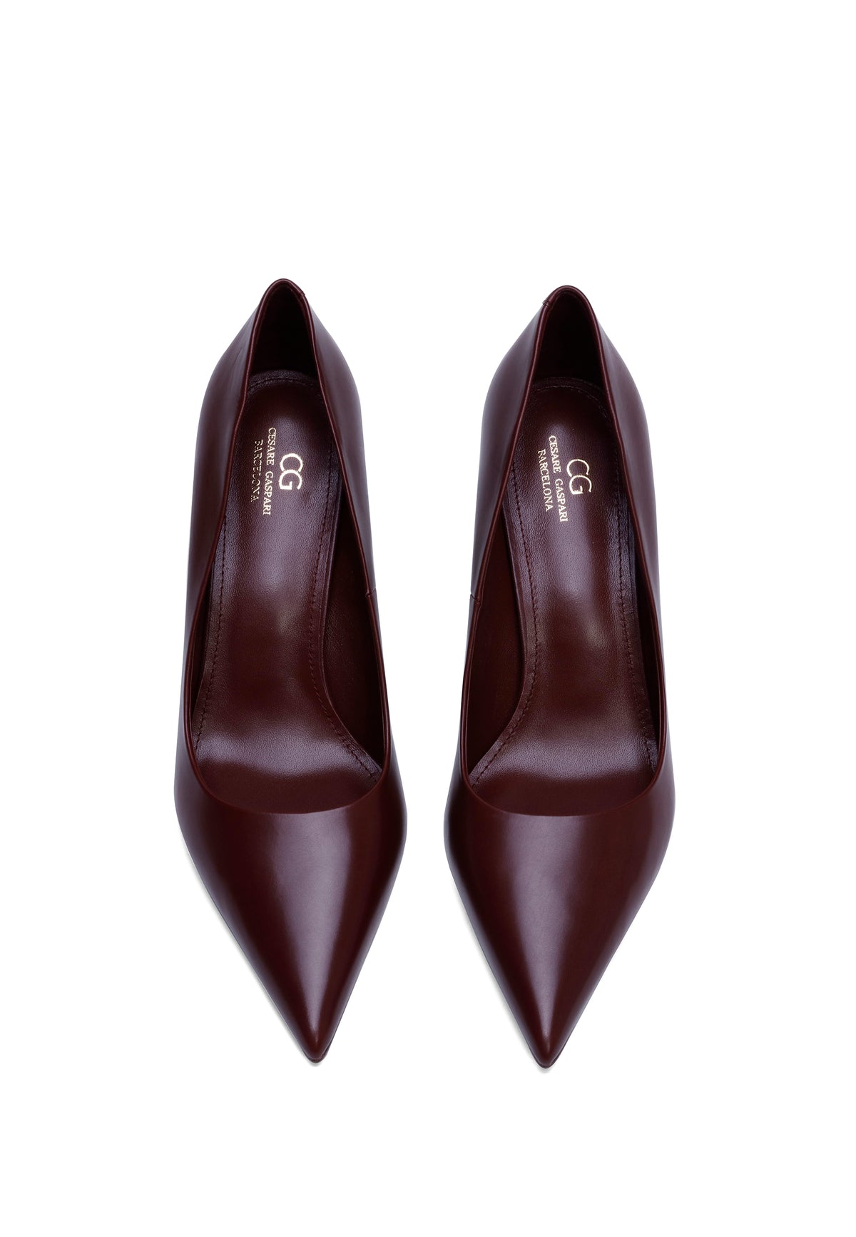 Stiletto-Heel-Pumps aus Leder – Bordeaux