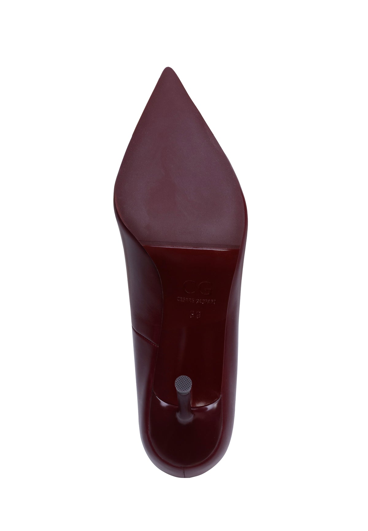 Stiletto-Heel-Pumps aus Leder – Bordeaux