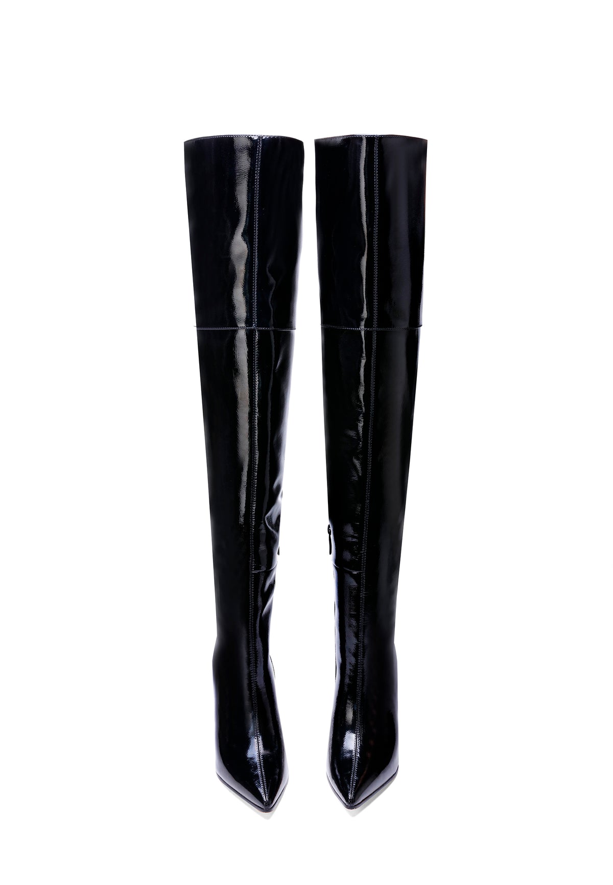 Botas altas Sleek con tacón stiletto – Negro