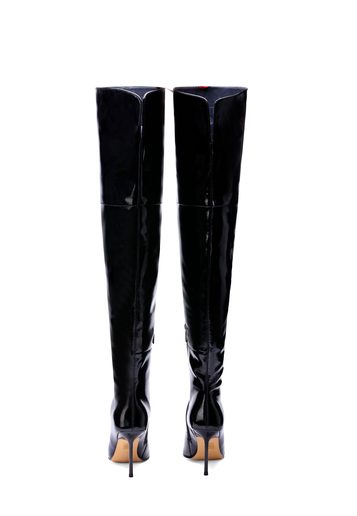 Botas altas Sleek con tacón stiletto – Negro