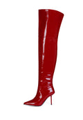 Botas altas de tacón stiletto Sleek – Rojo