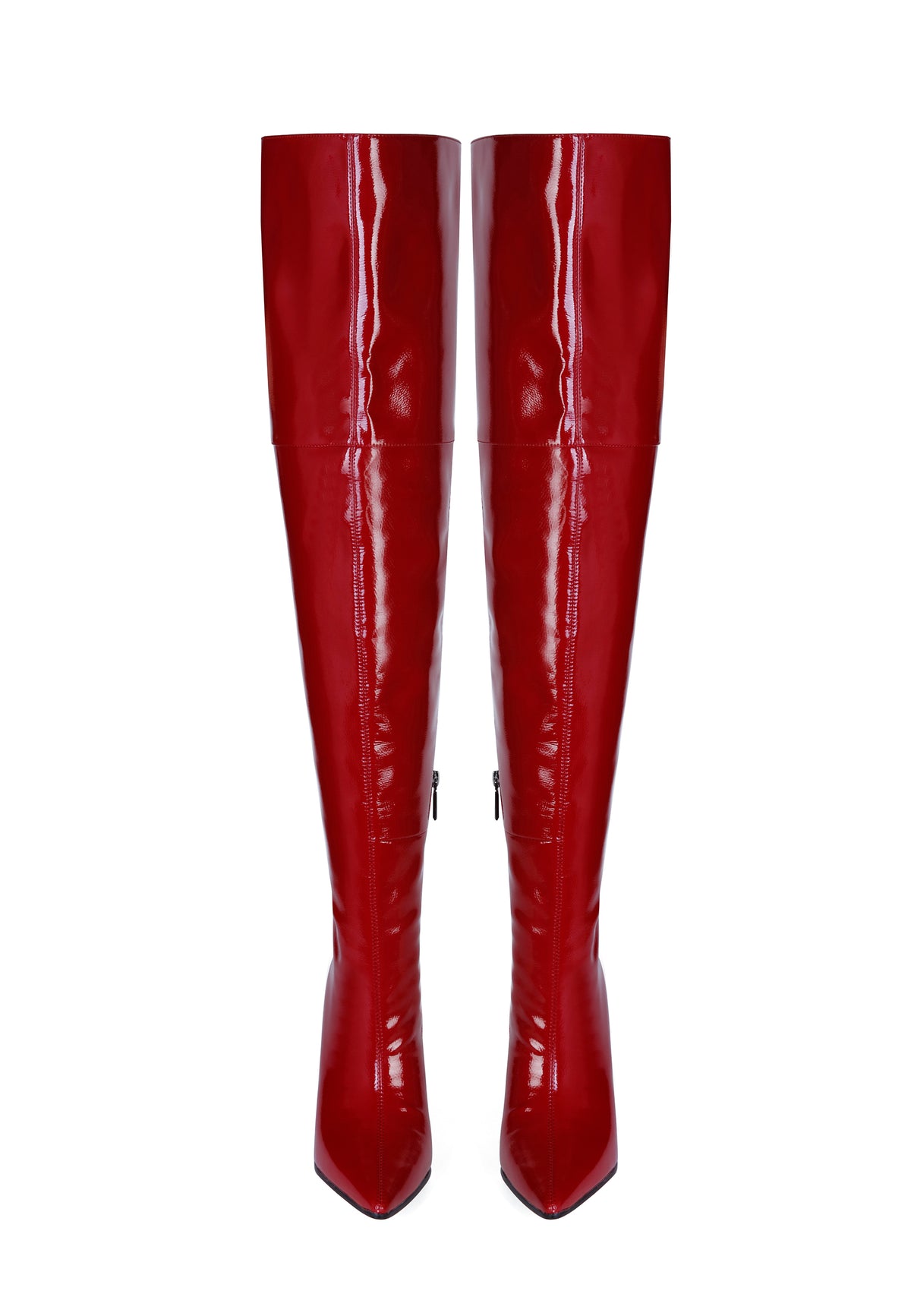 Botas altas de tacón stiletto Sleek – Rojo